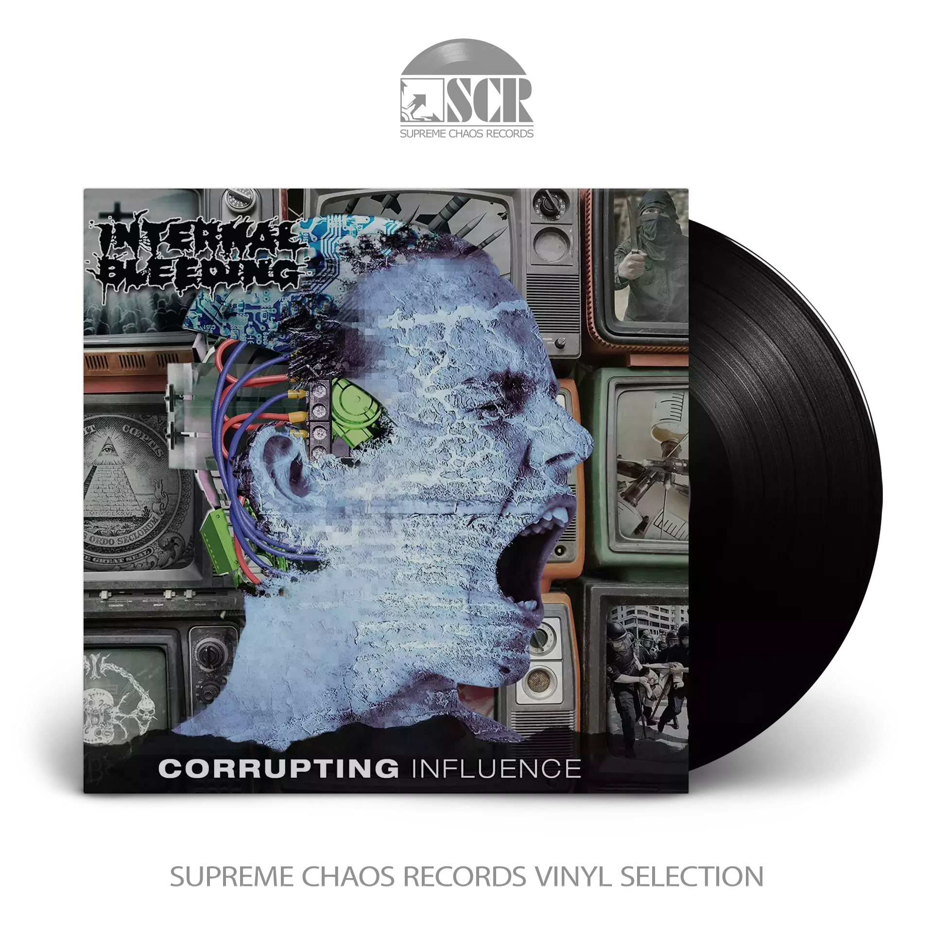 INTERNAL BLEEDING · Corrupting Influence | BLACK LP INTERNAL BLEEDING · Corrupting Influence | BLACK LP (Brutal Death Metal Vinyl)