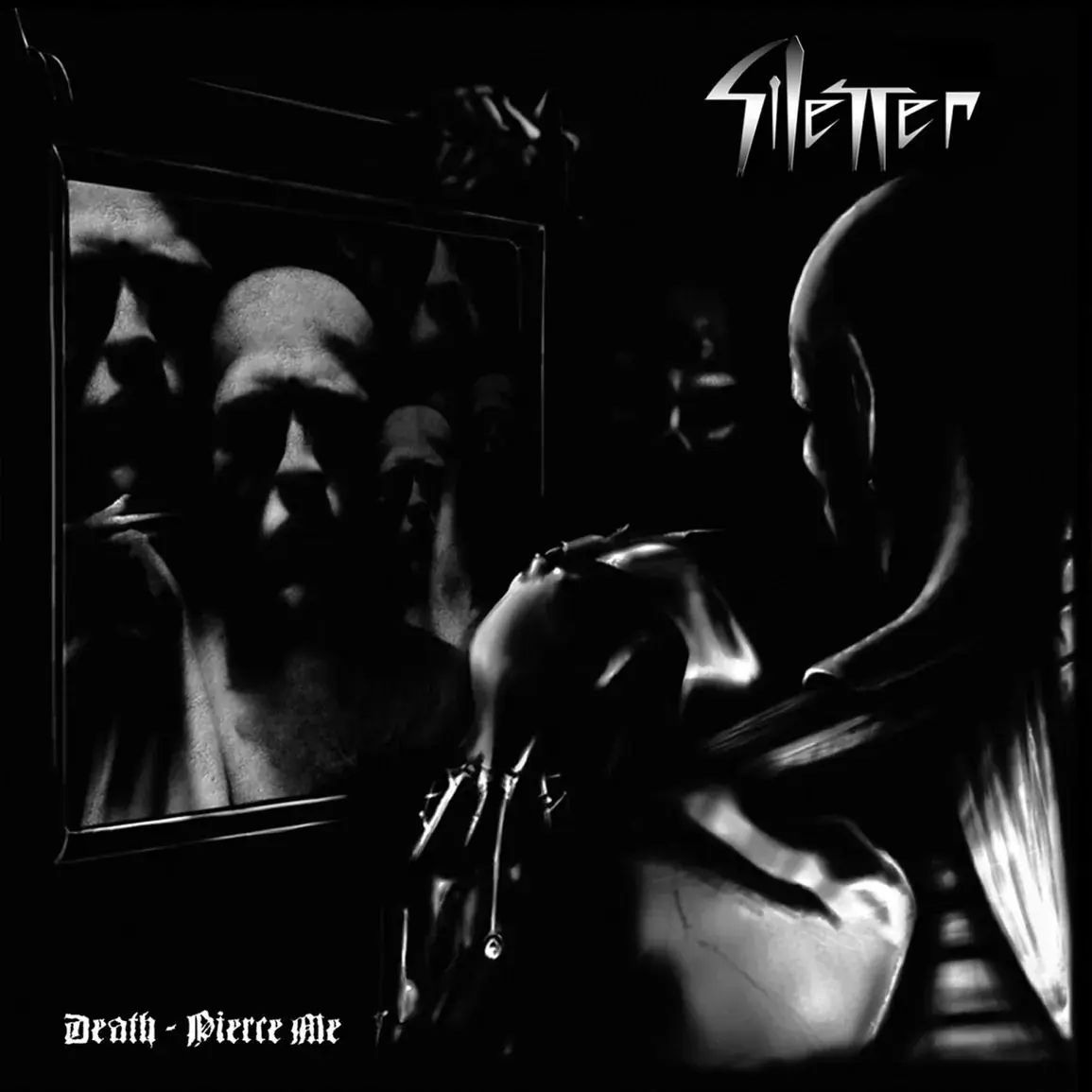 SILENCER · Death, Pierce Me | SILVER/WHITE/BLACK LP (Black Metal Vinyl) · Picture 1
