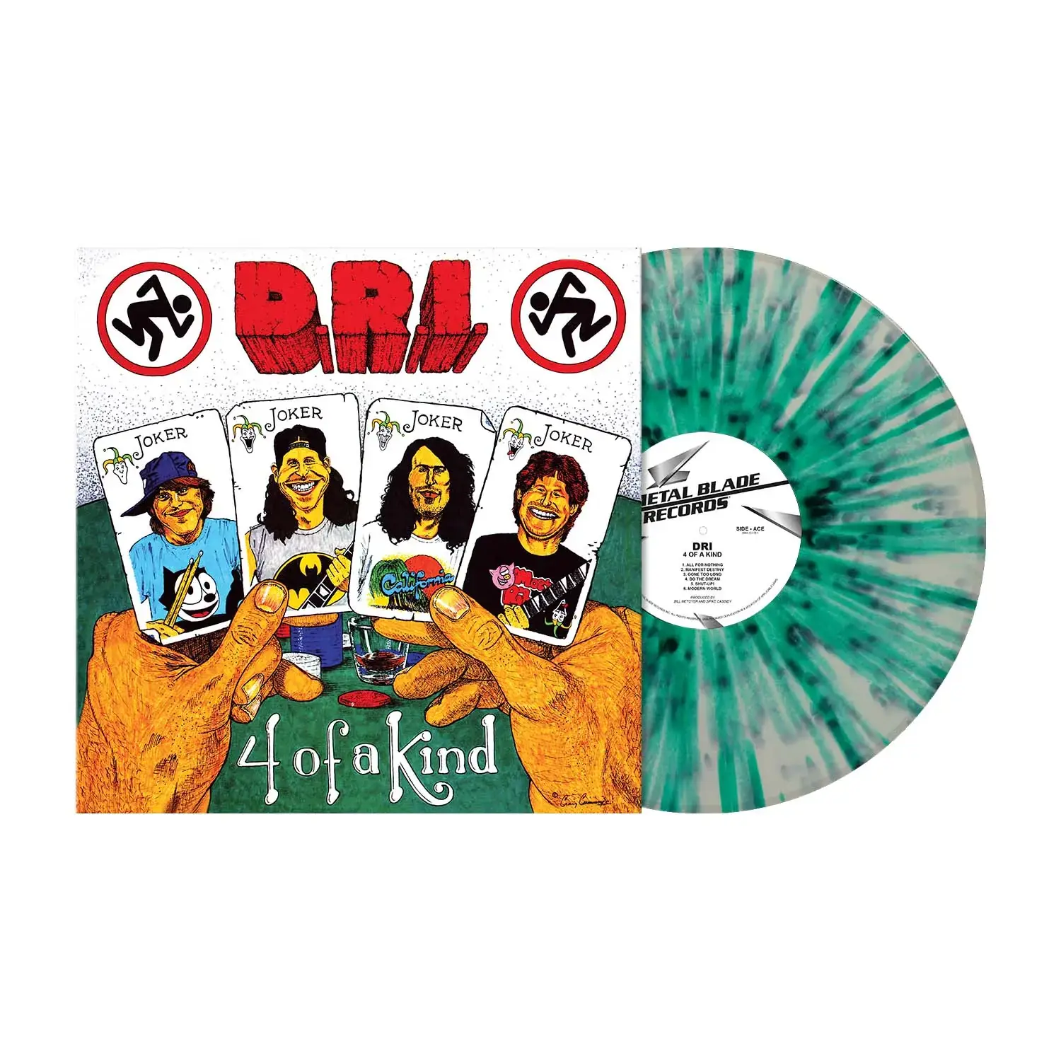 D.R.I. - Four Of A Kind · WHITE/GREEN SPLATTER LP (Thrash Metal Vinyl)