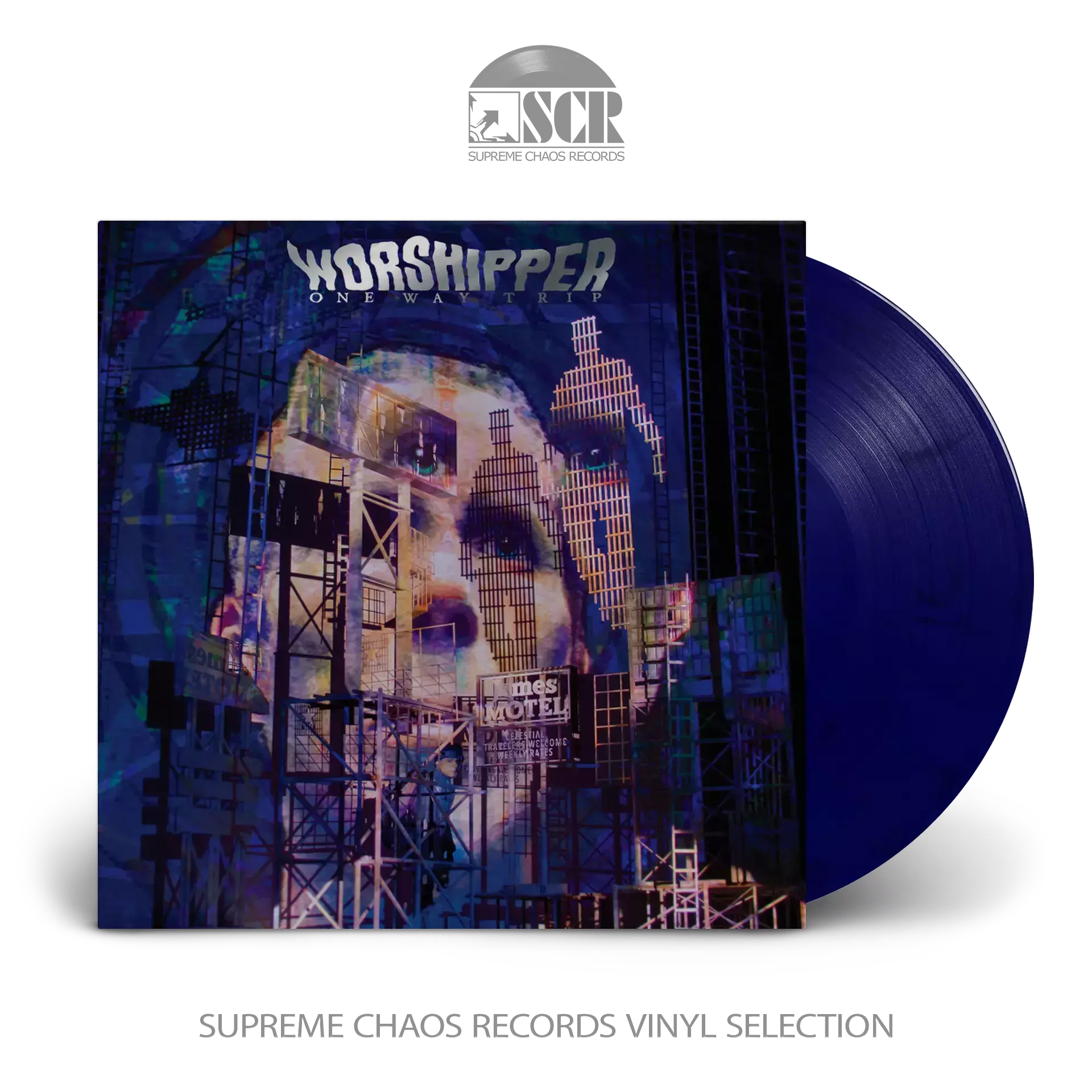 WORSHIPPER · One Way Trip | BLUE/BLACK MARBLED LP WORSHIPPER · One Way Trip | BLUE/BLACK MARBLED LP (Heavy Rock Vinyl)