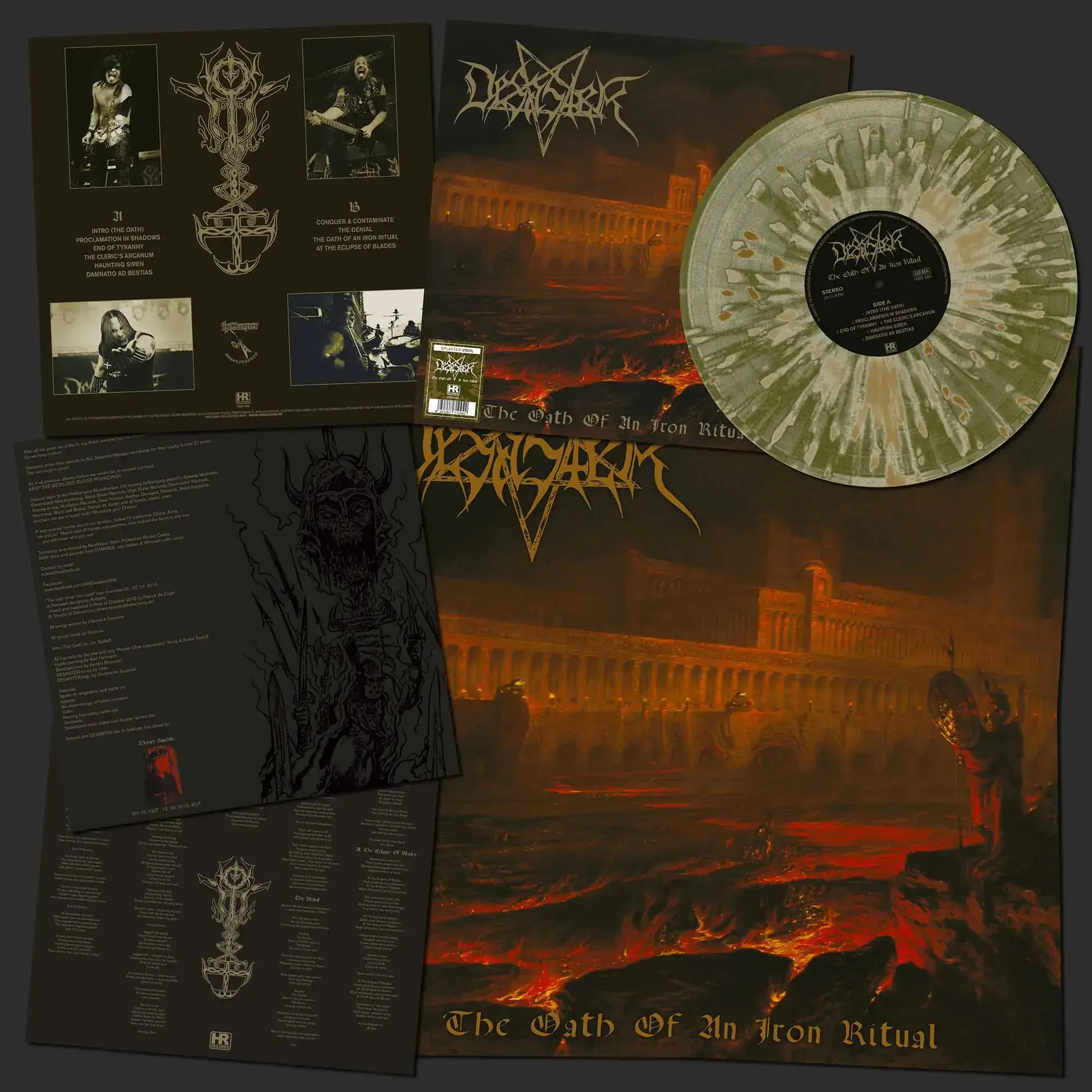 DESASTER · The Oath Of An Iron Ritual | SWAMP GREEN/GOLD LP DESASTER · The Oath Of An Iron Ritual | SWAMP GREEN/GOLD LP (Thrash Metal Vinyl)
