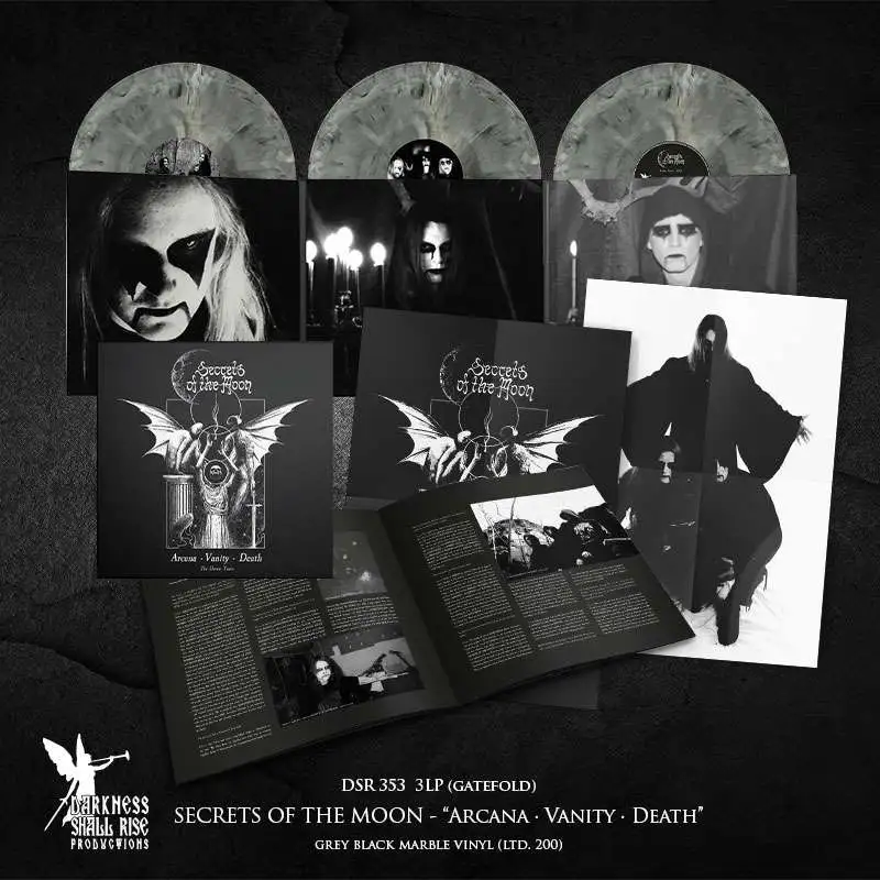 SECRETS OF THE MOON · Arcana Vanity Death (The Demos Years) | GREY/BLACK 3LP (Black Metal Vinyl) · Picture 2