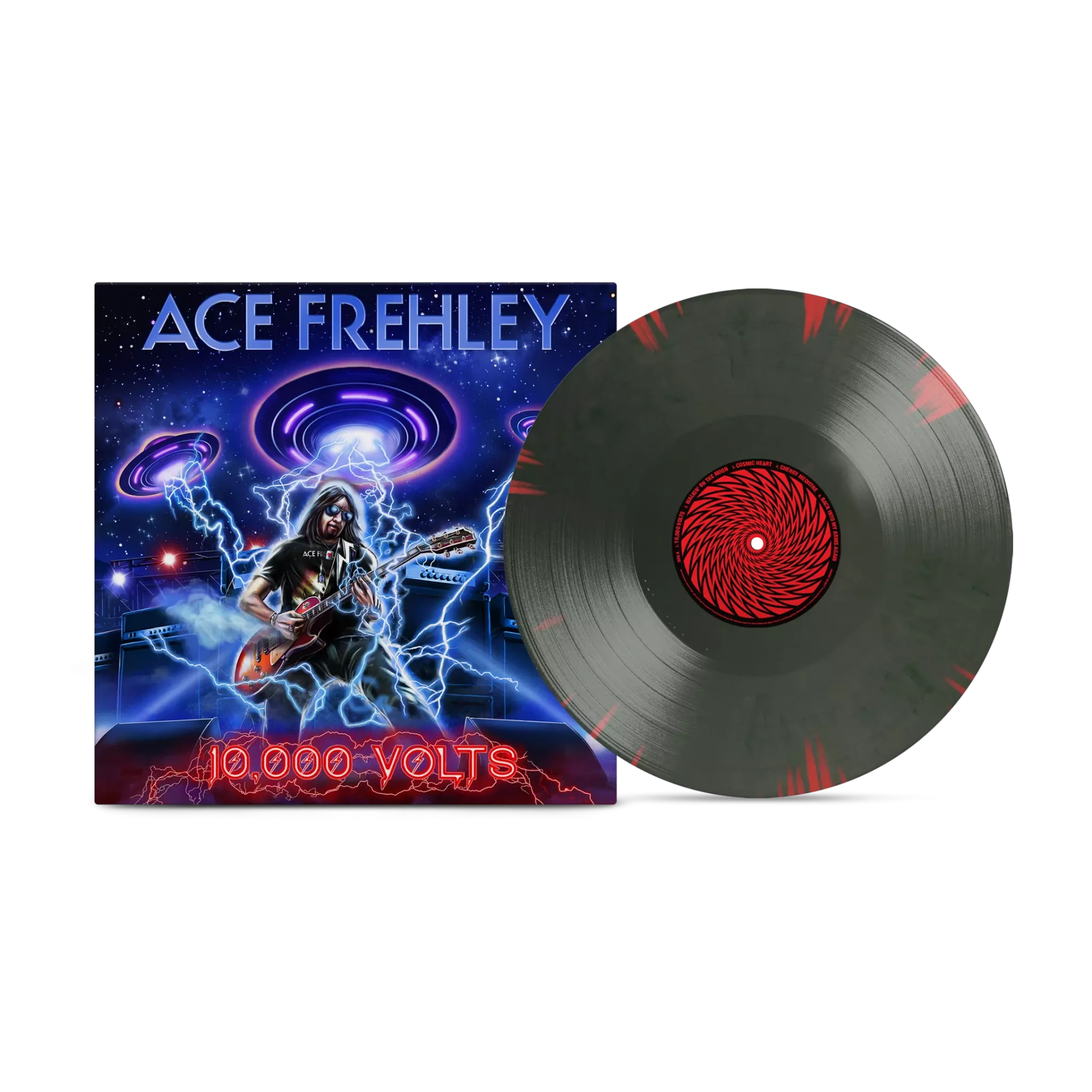 ACE FREHLEY · 10.000 Volts | EDGE ONLY SPLATTER - METAL GYM LOCKER RED SPLATTER LP (Heavy Metal Vinyl)