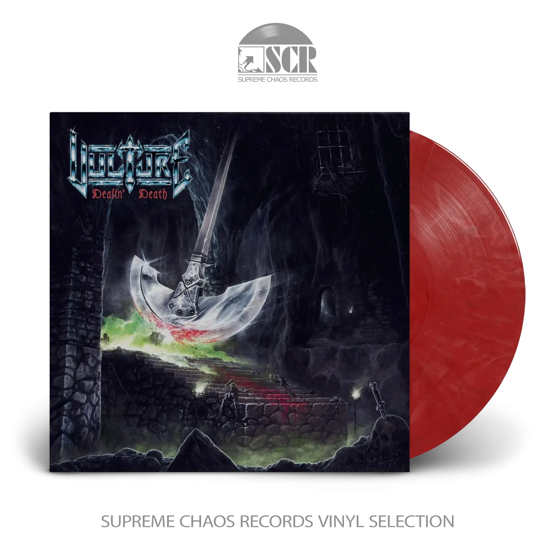 VULTURE · Dealin' Death (Deluxe Version) | BLOOD RED MARBLED LP+TAPE BUNDLE (Heavy Metal Vinyl)