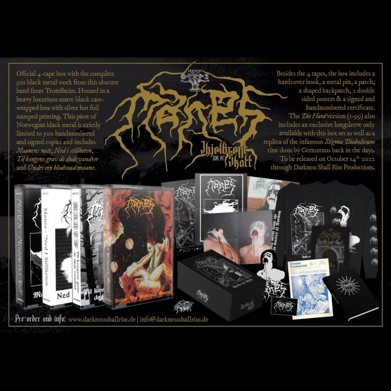 MANES · Ihjelbrent Skatt | 4 TAPE BOX (Black Metal Tapes)