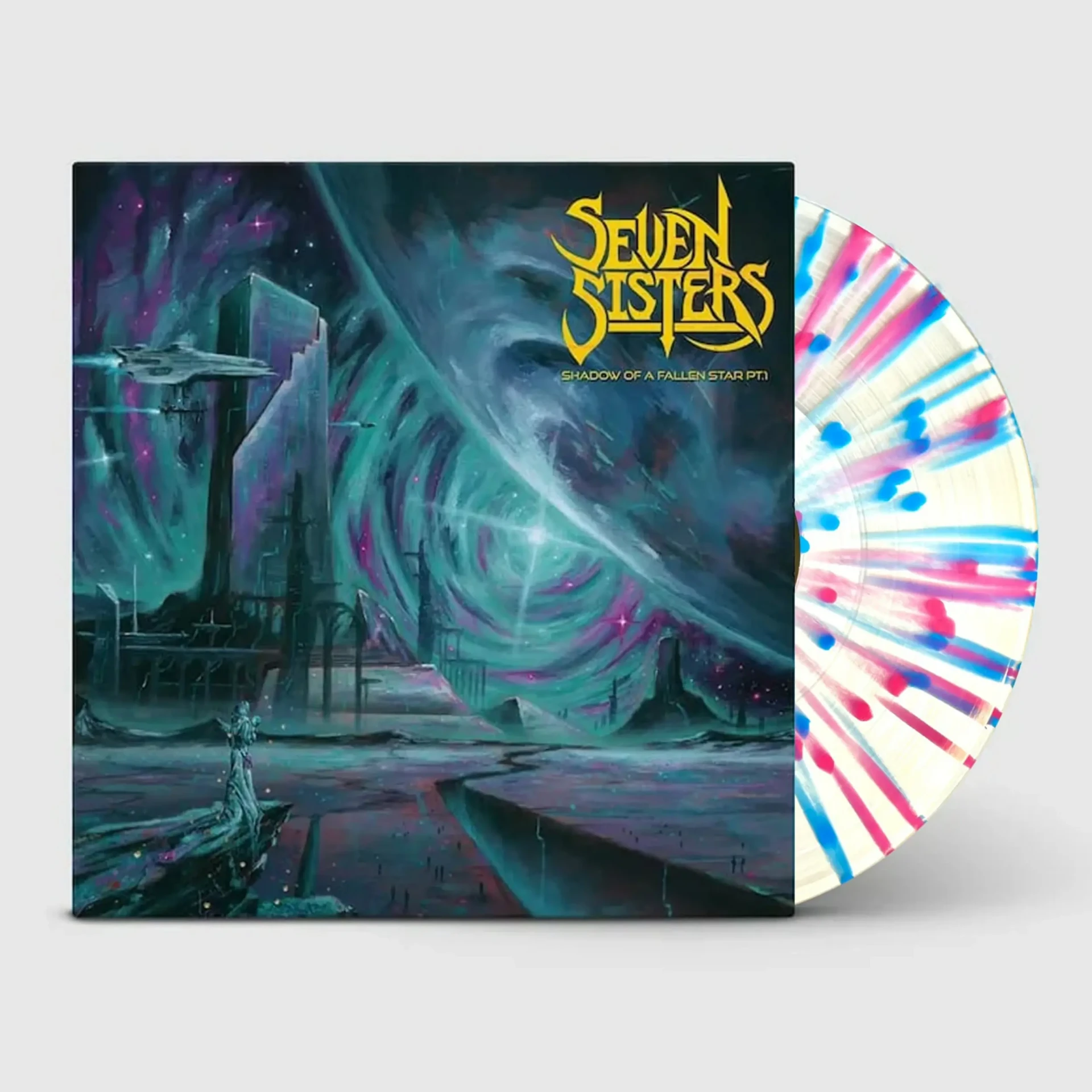 SEVEN SISTERS - Shadow Of A Falling Star Pt. 1 · CLEAR/BLUE/PINK SPLATTER LP (Heavy Metal Vinyl)
