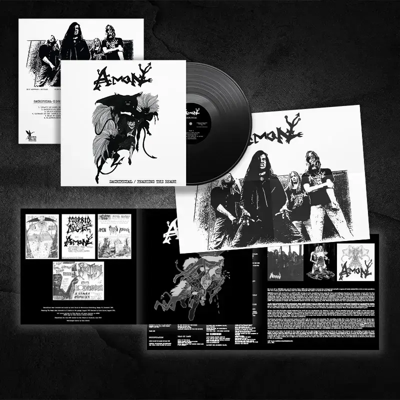 AMON · Sacrificial / Feasting The Beast | BLACK LP (Death Metal Vinyl) · Picture 2