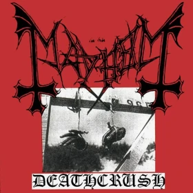 MAYHEM · Deathcrush (Re-Release) | RED/BLACK SPLATTER LP (Black Metal Vinyl) · Picture 1