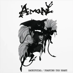 AMON · Sacrificial / Feasting The Beast | BLACK LP (Death Metal Vinyl) · Picture 1