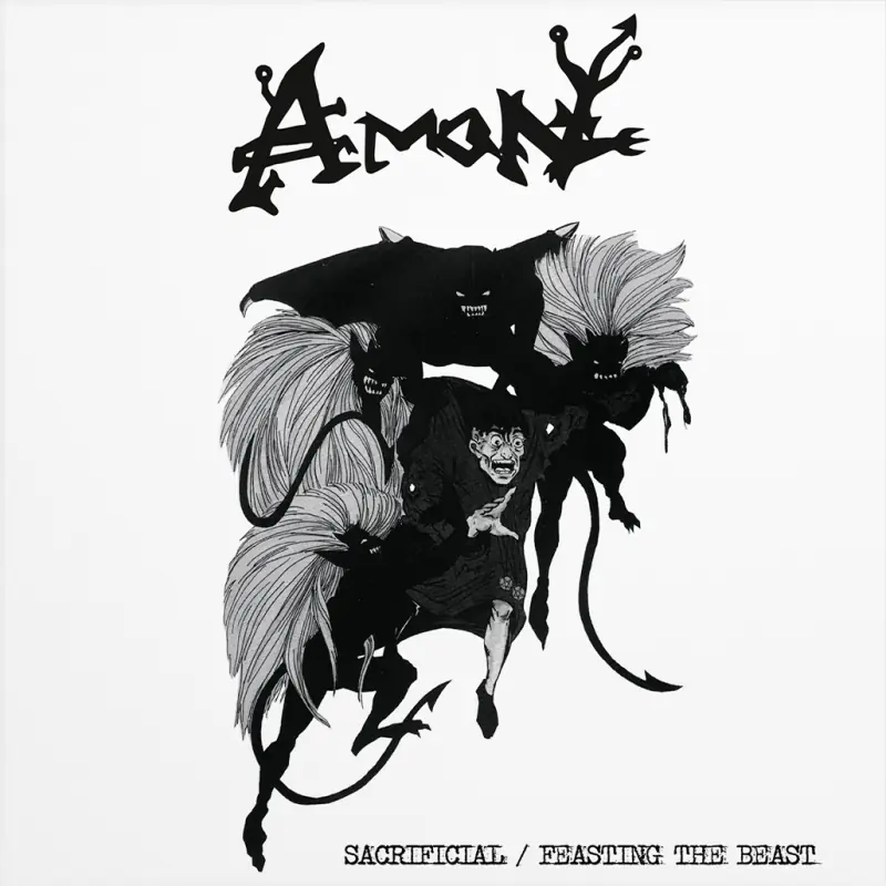 AMON · Sacrificial / Feasting The Beast | BLACK LP (Death Metal Vinyl) · Picture 1