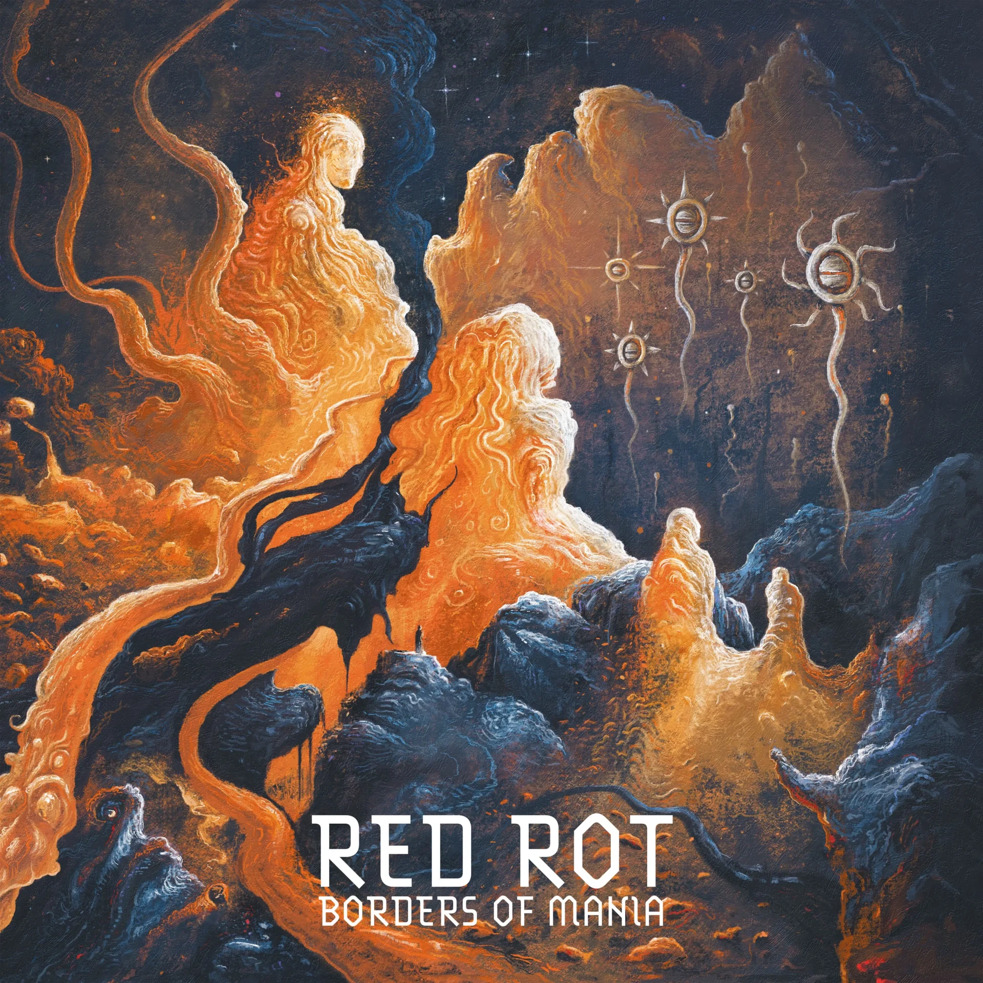 RED ROT · Borders Of Mania | ORANGE/BLACK MARBLED LP (Death Metal Vinyl) · Picture 1