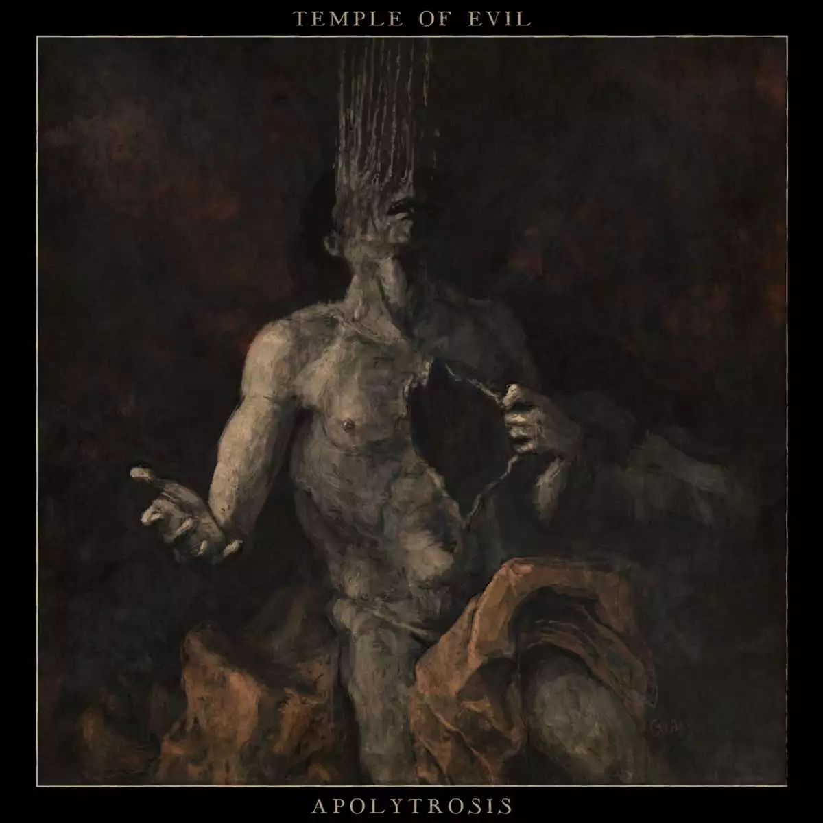 TEMPLE OF EVIL · Apolytrosis | RED/BLACK SPLATTER LP (Black Metal Vinyl) · Picture 1