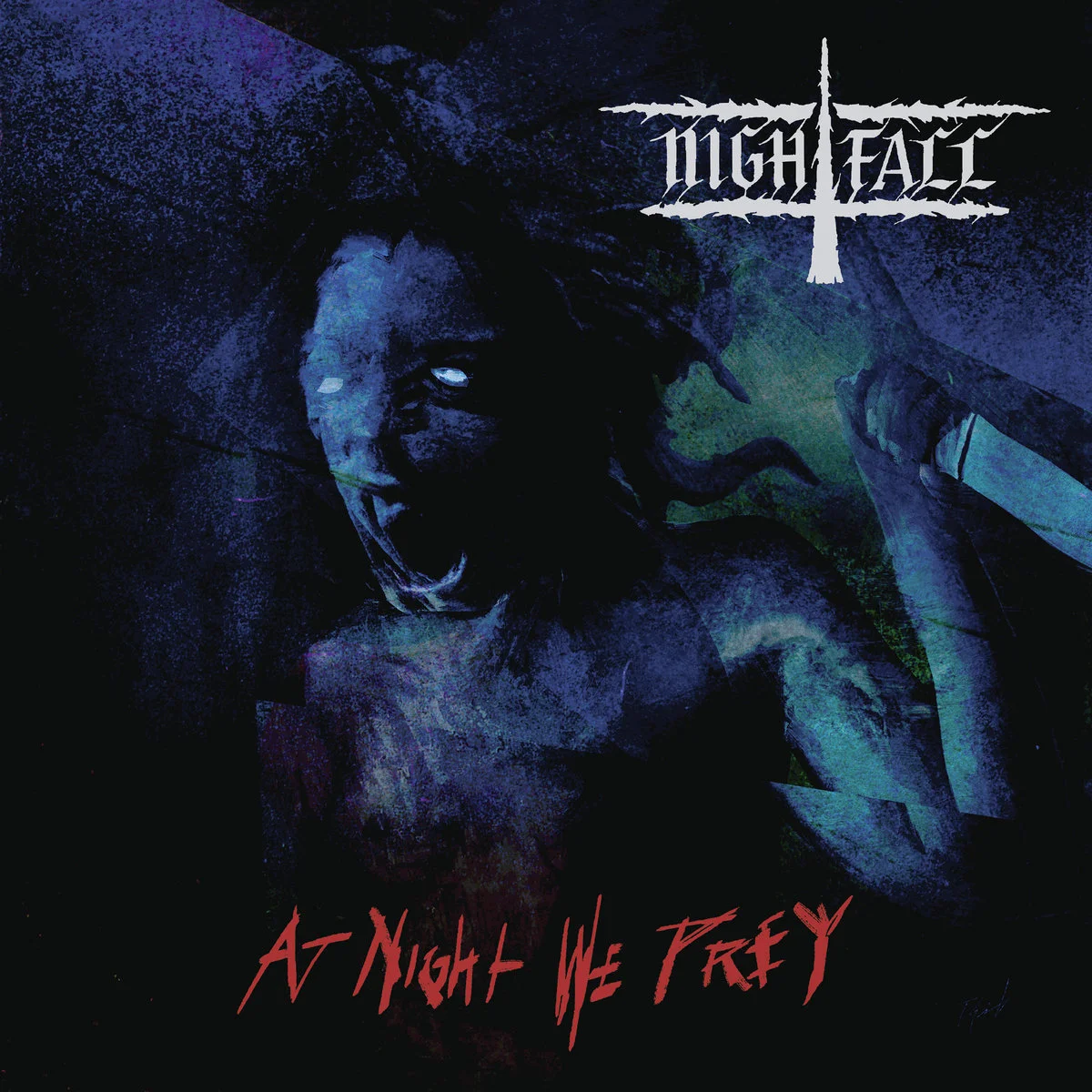 NIGHTFALL · At Night We Prey | RED LP (Death Metal Vinyl) · Picture 1
