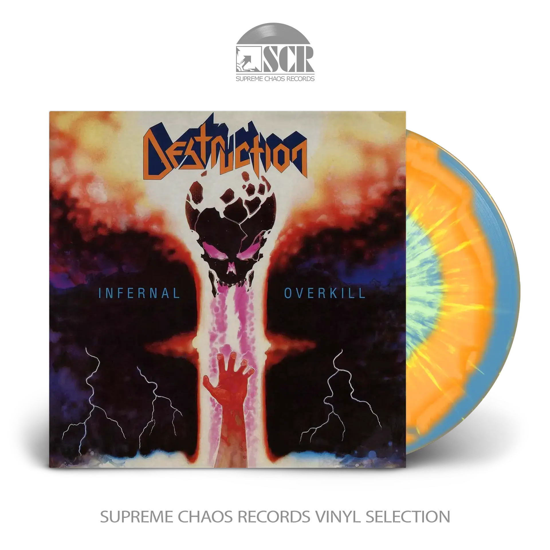 DESTRUCTION · Infernal Overkill | ORANGE/BLUE/YELLOW SPLATTER LP (Thrash Metal Vinyl)