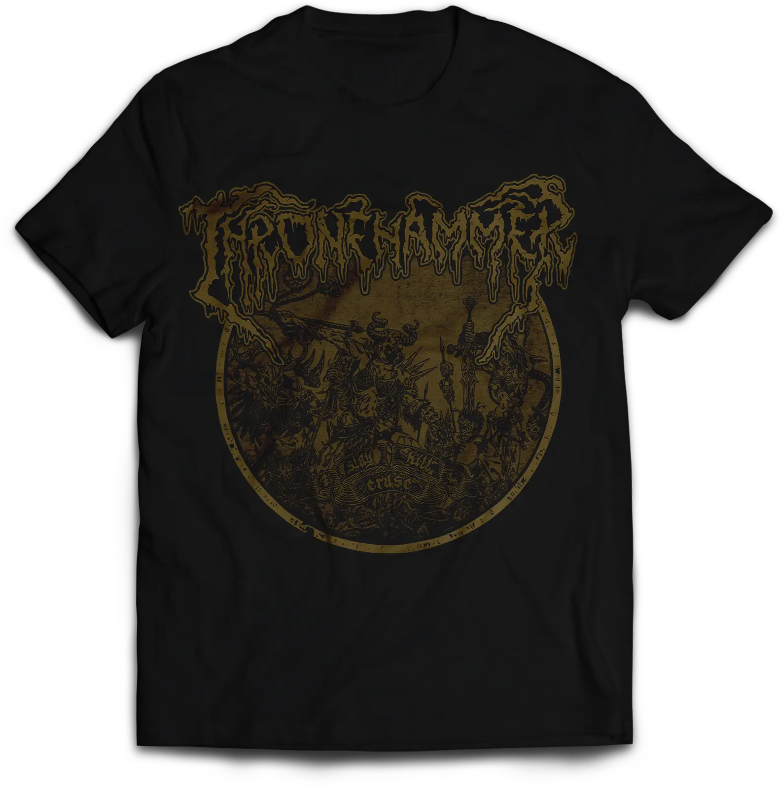 THRONEHAMMER - Slay | Kill | Erase Cover Shirt [T-SHIRT] (Doom Metal/Epic Metal/Death Metal/Heavy Metal Clothes)