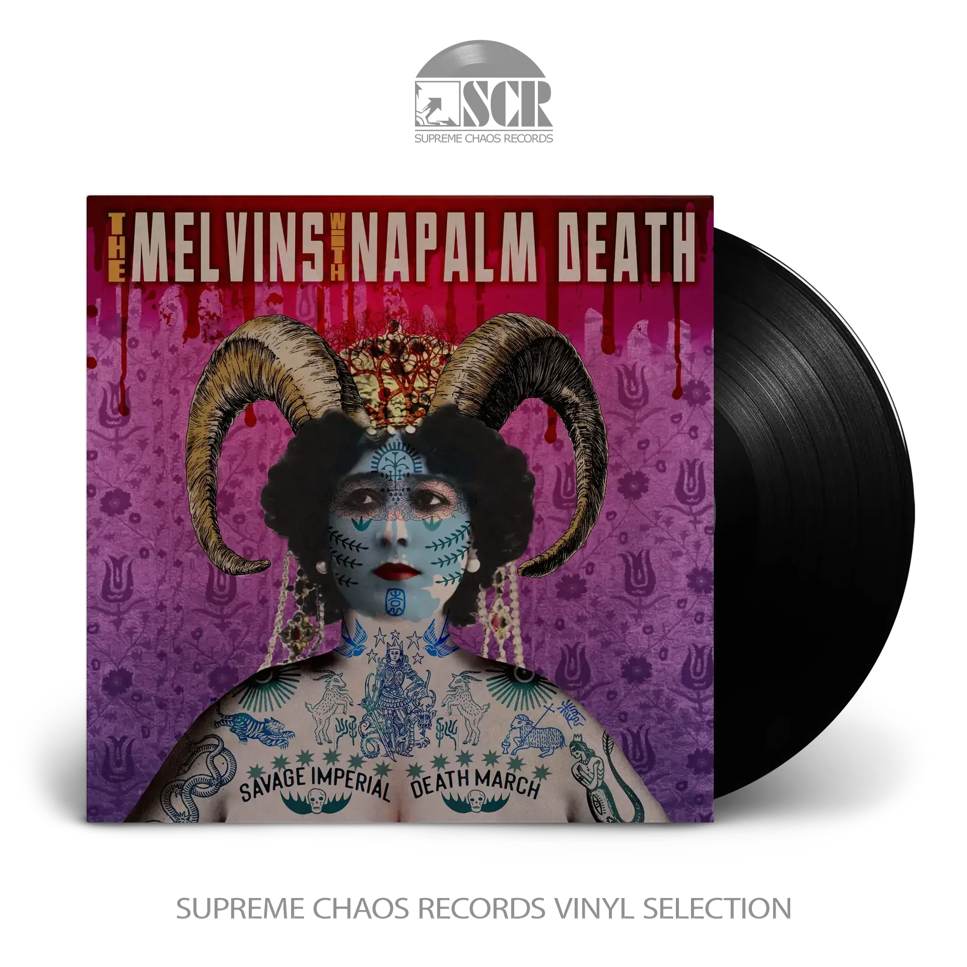 MELVINS/NAPALM DEATH · Savage Imperial Death March | BLACK LP (Sludge Metal/Grindcore Vinyl)