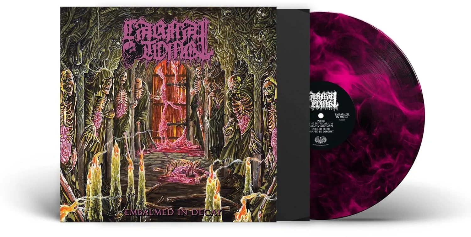 CARNAL TOMB · Embalmed In Decay | MAGENTA/BLACK MARBLED LP (Death Metal Vinyl) · Picture 2