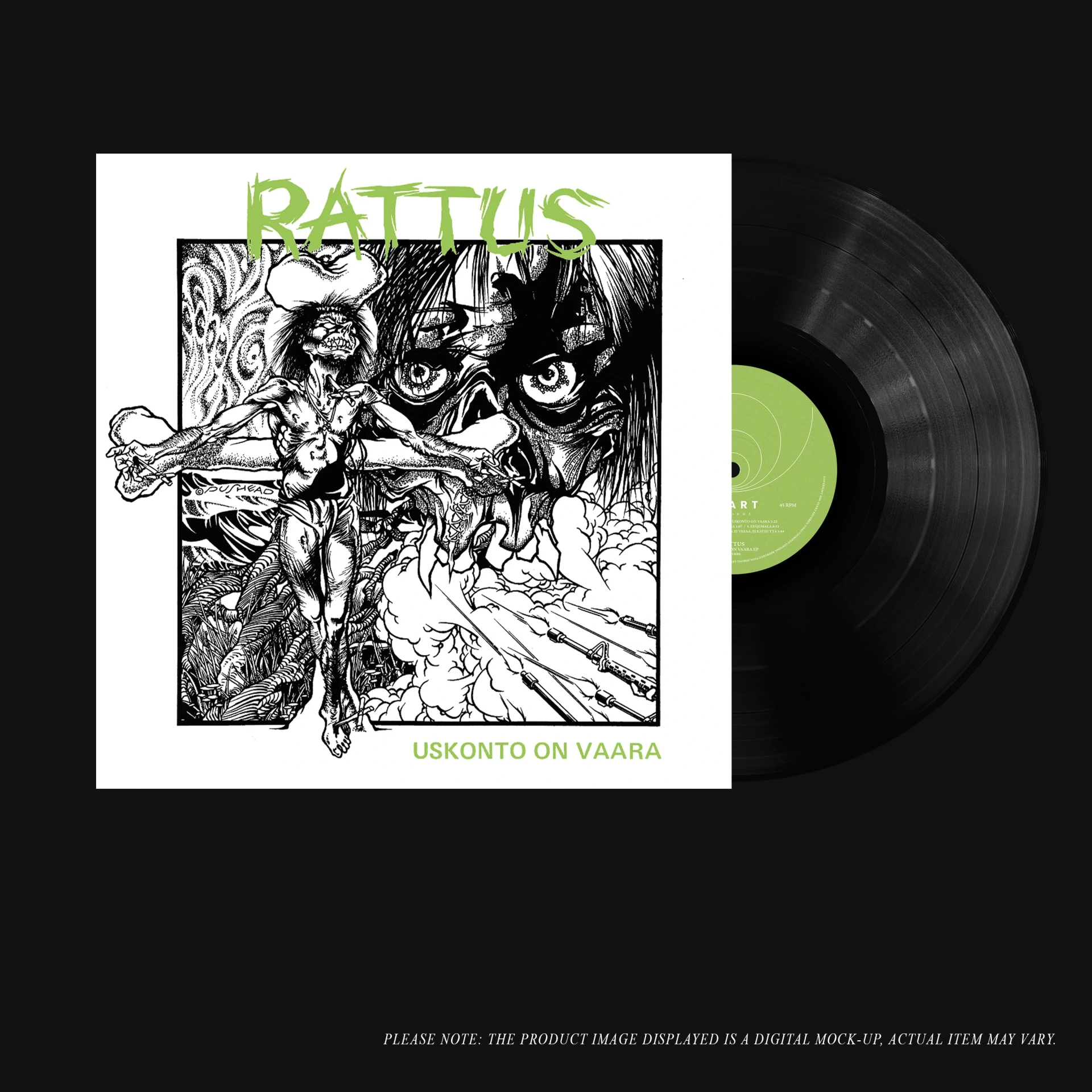 RATTUS · Uskonto on vaara | BLACK LP (Hardcore Vinyl) · Picture 2