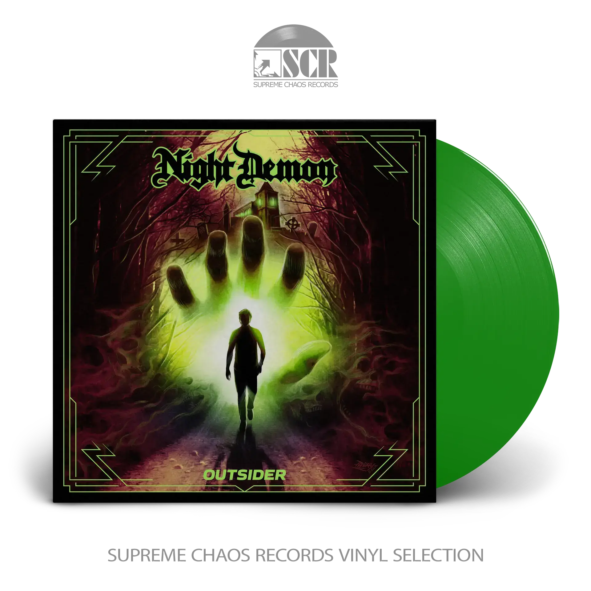 NIGHT DEMON · Outsider | TRANSPARENT GREEN LP (Heavy Metal Vinyl)