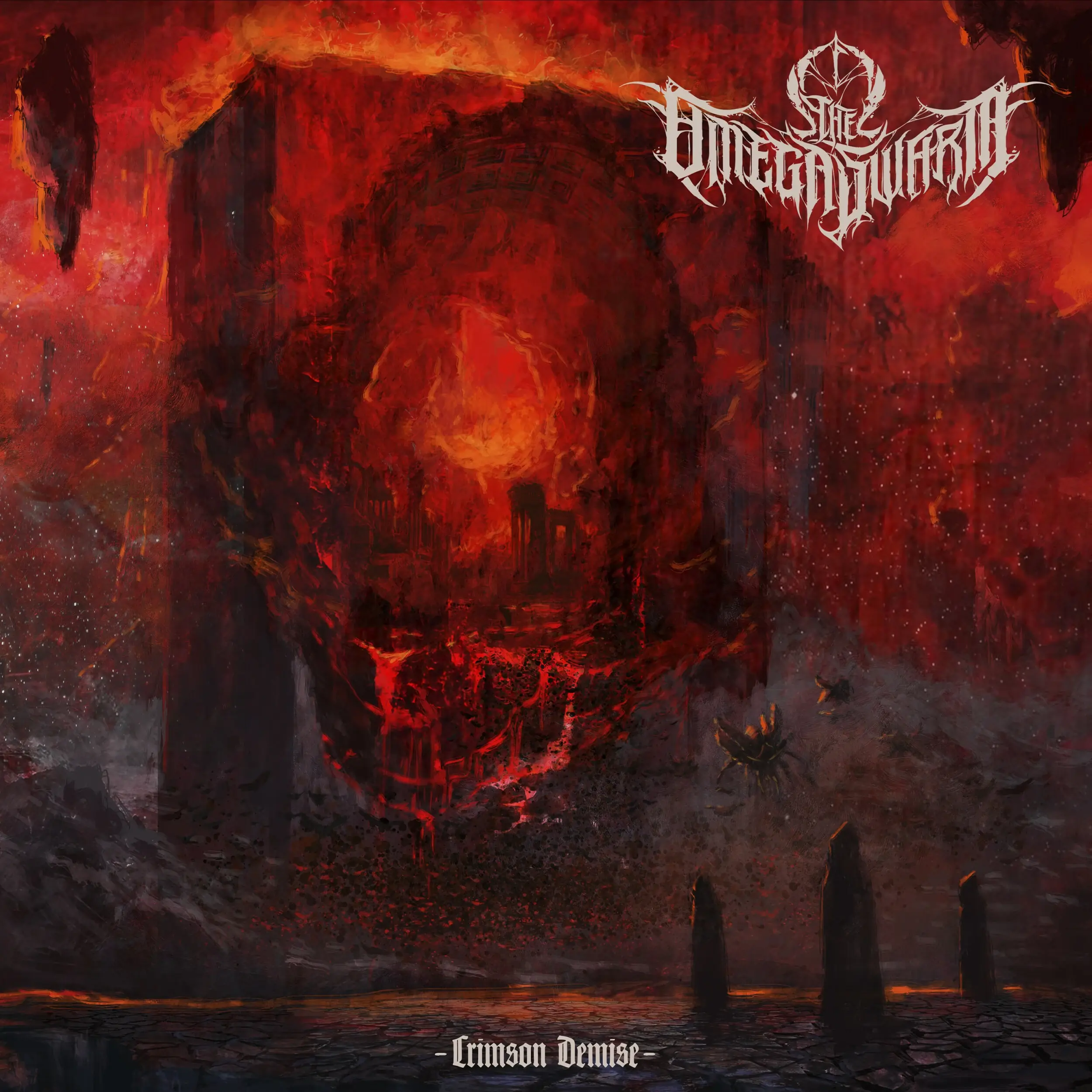 THE OMEGA SWARM · Crimson Demise | BLACK LP (Death Metal Vinyl) · Picture 1