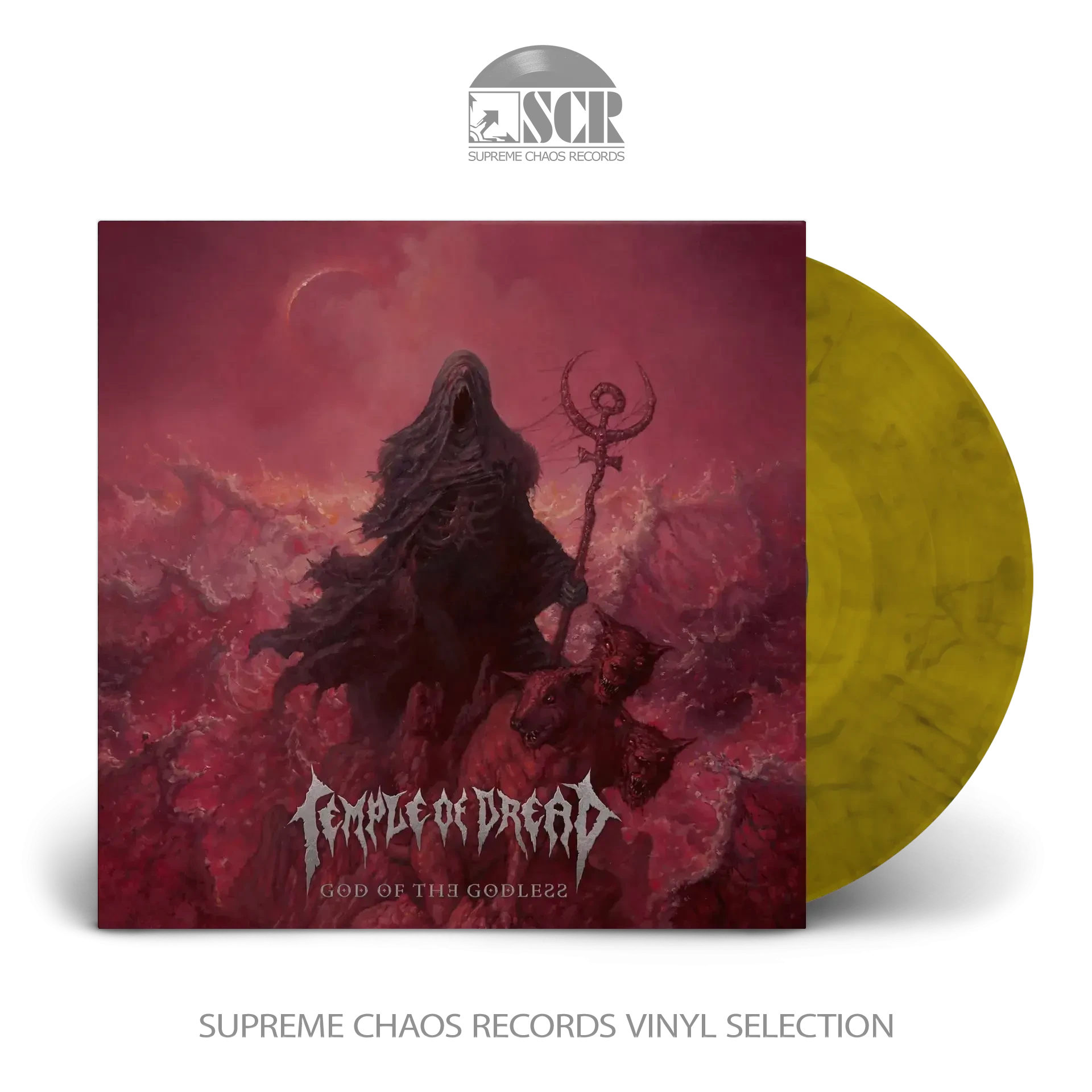 TEMPLE OF DREAD · God Of The Godless | CRYSTAL CLEAR/YELLOW/BLACK LP (Death Metal Vinyl)