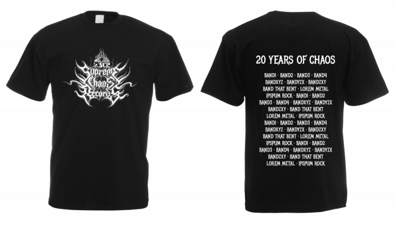 SUPREME CHAOS RECORDS · 20 Years Of Chaos Bands | T-SHIRT (Heavy Metal Clothes)