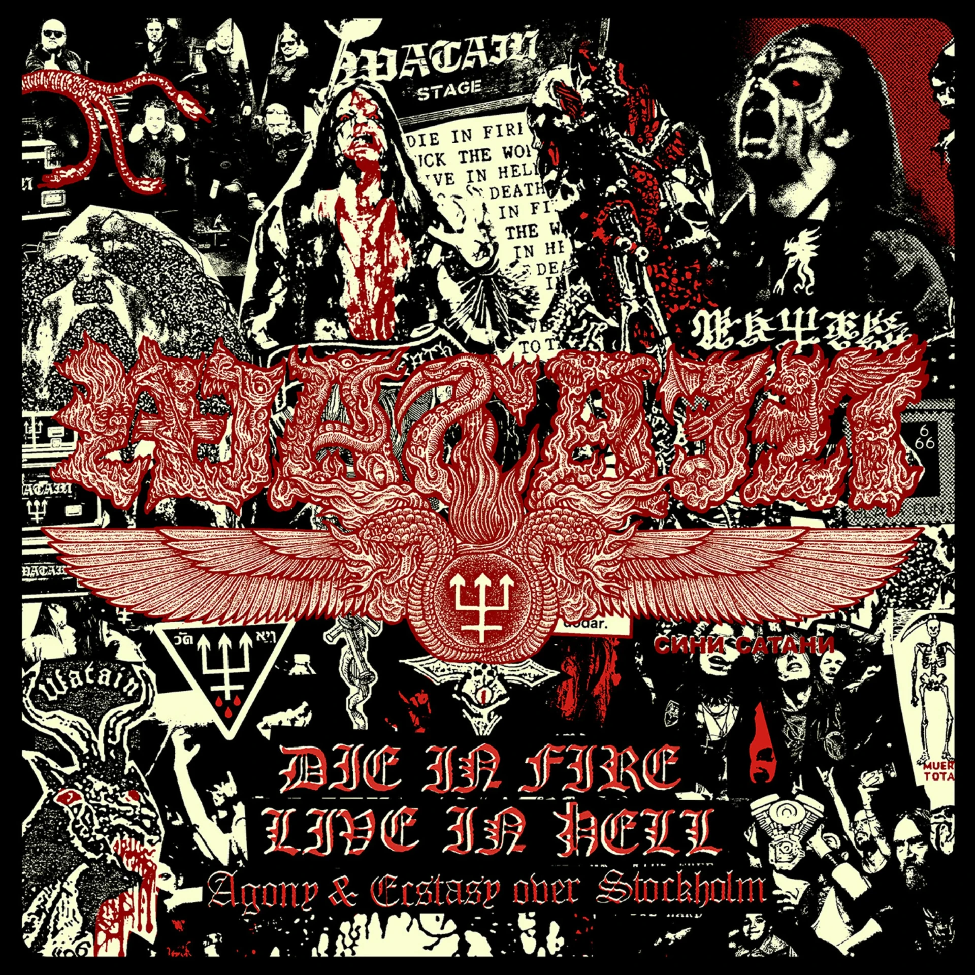 WATAIN · Die In Fire - Live In Hell | YELLOW/RED 2LP (Black Metal Vinyl) · Picture 1