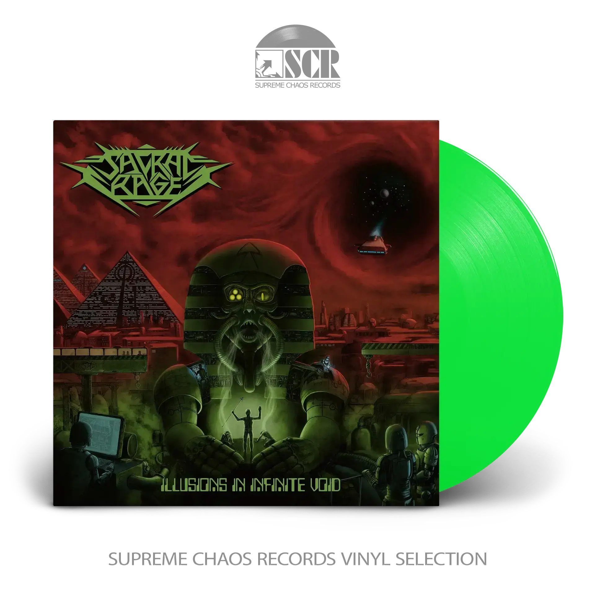 SACRAL RAGE - Illusions in Infinite Void · FLUORESCENT GREEN LP (Progressive Heavy Metal/Speed Metal Vinyl)