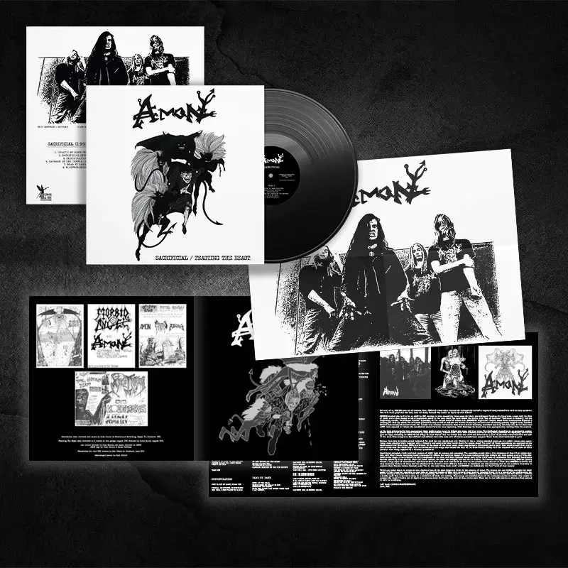AMON · Sacrificial / Feasting The Beast | BLACK LP (Death Metal Vinyl) · Picture 3
