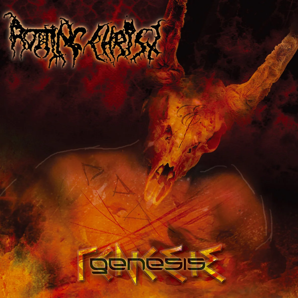 ROTTING CHRIST · Genesis | YELLOW/RED/WHITE LP (Black Metal Vinyl) · Picture 1