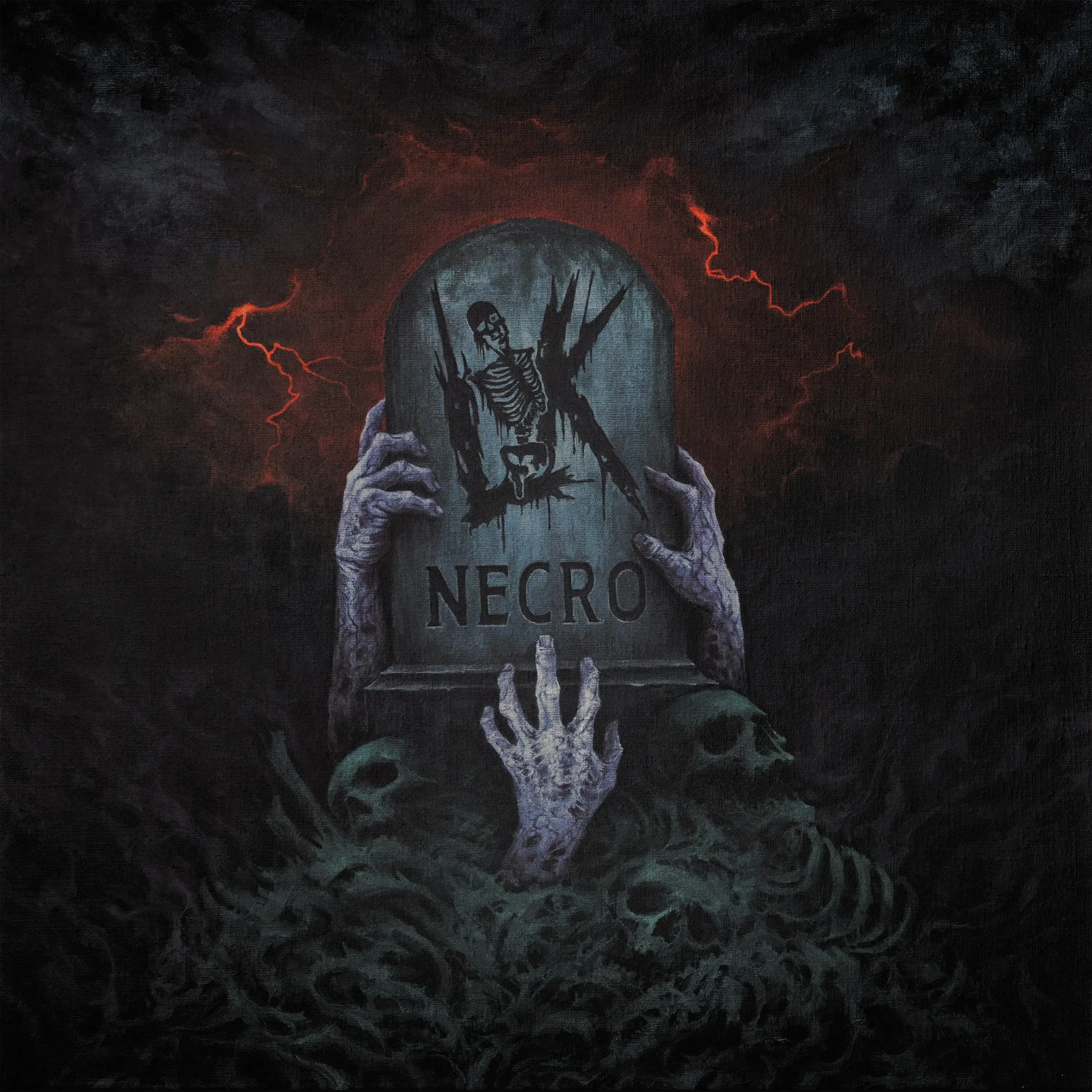LIK - Necro · TOMBSTONE GREY MARBLED LP (Death Metal Vinyl) · Picture 1