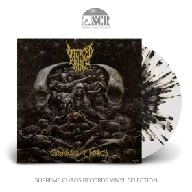 DEFEATED SANITY · Chronicles of Lunacy | TRANSPARENT CLEAR/BLACK SPLATTER LP (Death Metal/Grindcore Vinyl)