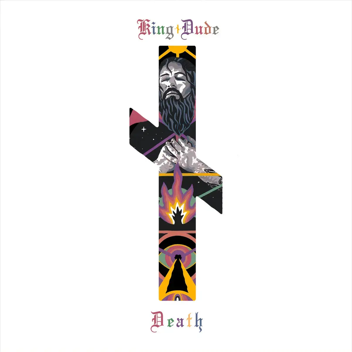 KING DUDE · Death | BLACK/RED MARBLED LP (Folk Vinyl) · Picture 1