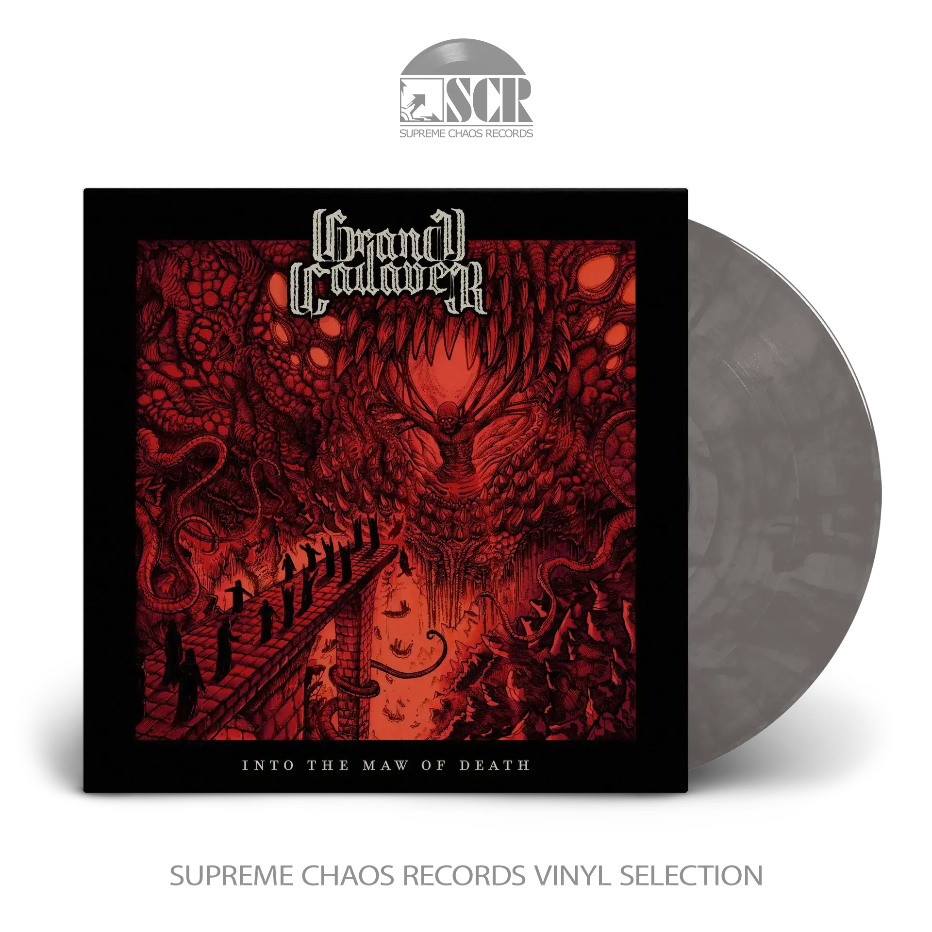 GRAND CADAVER - Into The Maw Of Death · CLEAR/GREY/BLACK LP (Death Metal Vinyl)