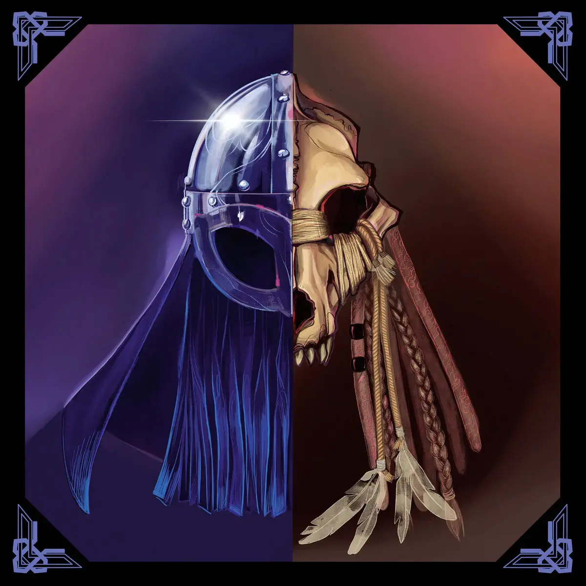 EIHWAR · Hugrheim | BLUE/WHITE/BLACK LP (Folk Metal/Pagan Metal Vinyl) · Picture 1