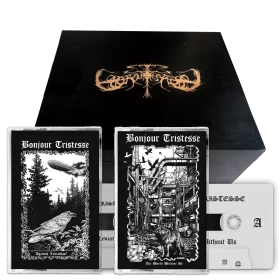 BONJOUR TRISTESSE · The World Without Us / Against Leviathan | WOODEN WHITE TAPE BOX SET (Black Metal Tapes)