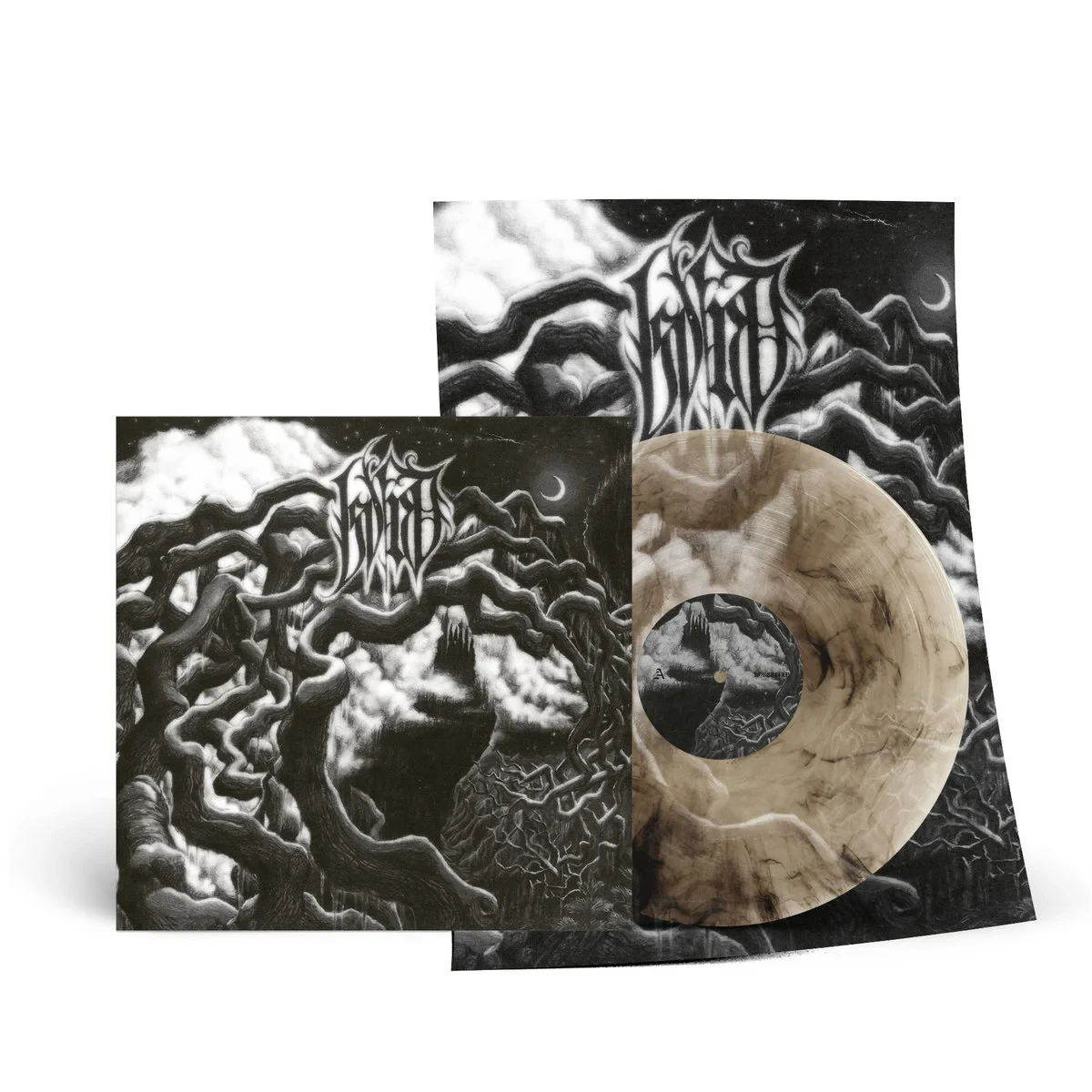 ISVIND · Dark Waters Stir | CLEAR/BLACK MARBLED LP (Black Metal Vinyl) · Picture 3