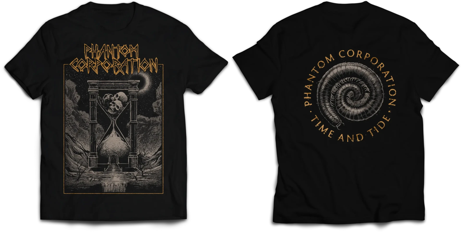 PHANTOM CORPORATION · Time And Tide Cover | T-SHIRT (Thrash Metal/D-Beat/Death Metal Clothes)