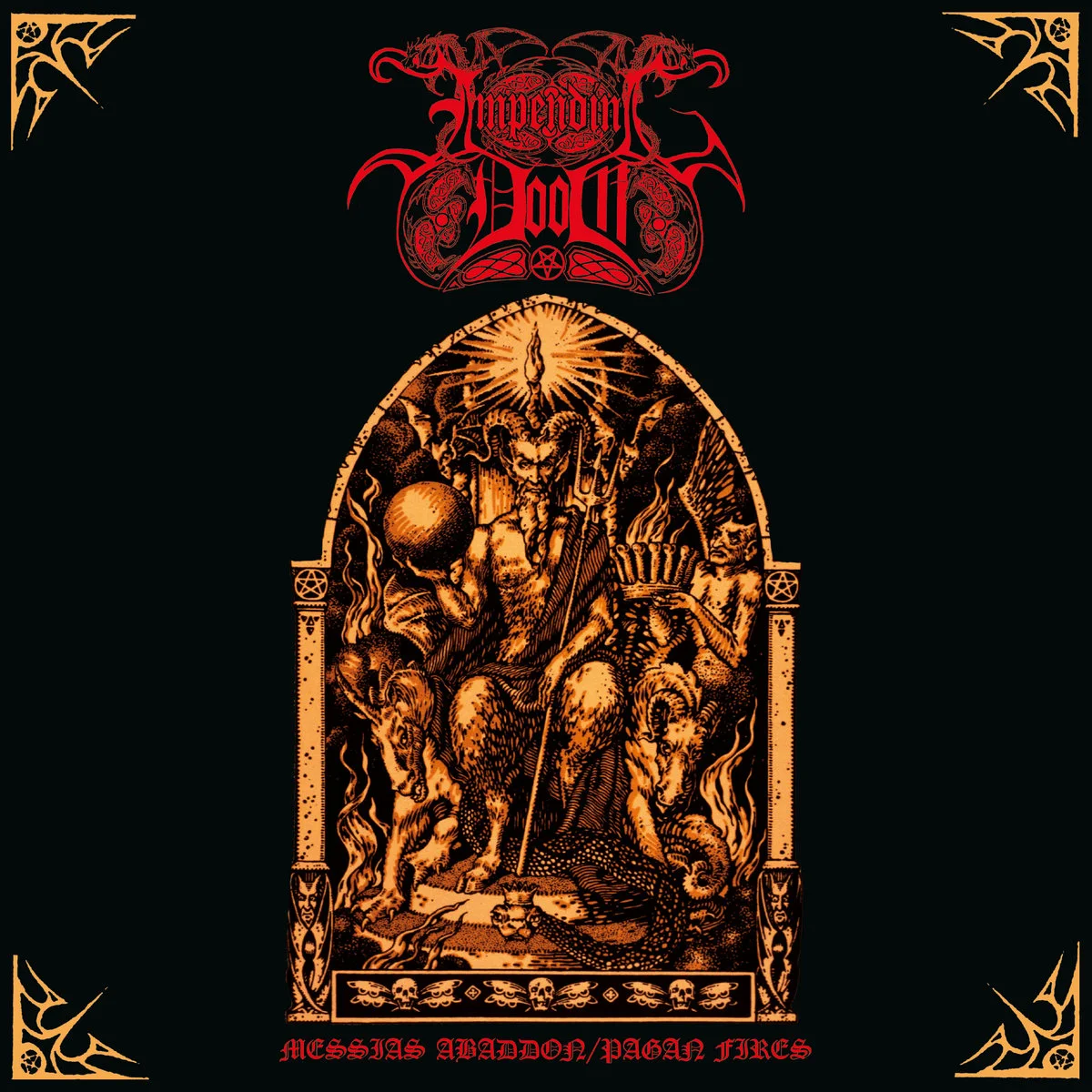 IMPENDING DOOM · Messias Abaddon / Pagan Fires | RED BLACK OLD PURPLE 2LP (Death Metal/Heavy Metal/Doom Metal Vinyl) · Picture 1