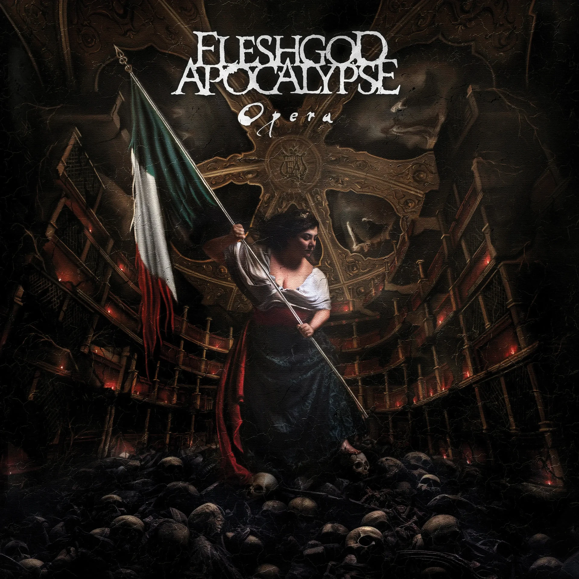 FLESHGOD APOCALYPSE · Opera | RED MARBLED LP (Technical Death Metal Vinyl) · Picture 1
