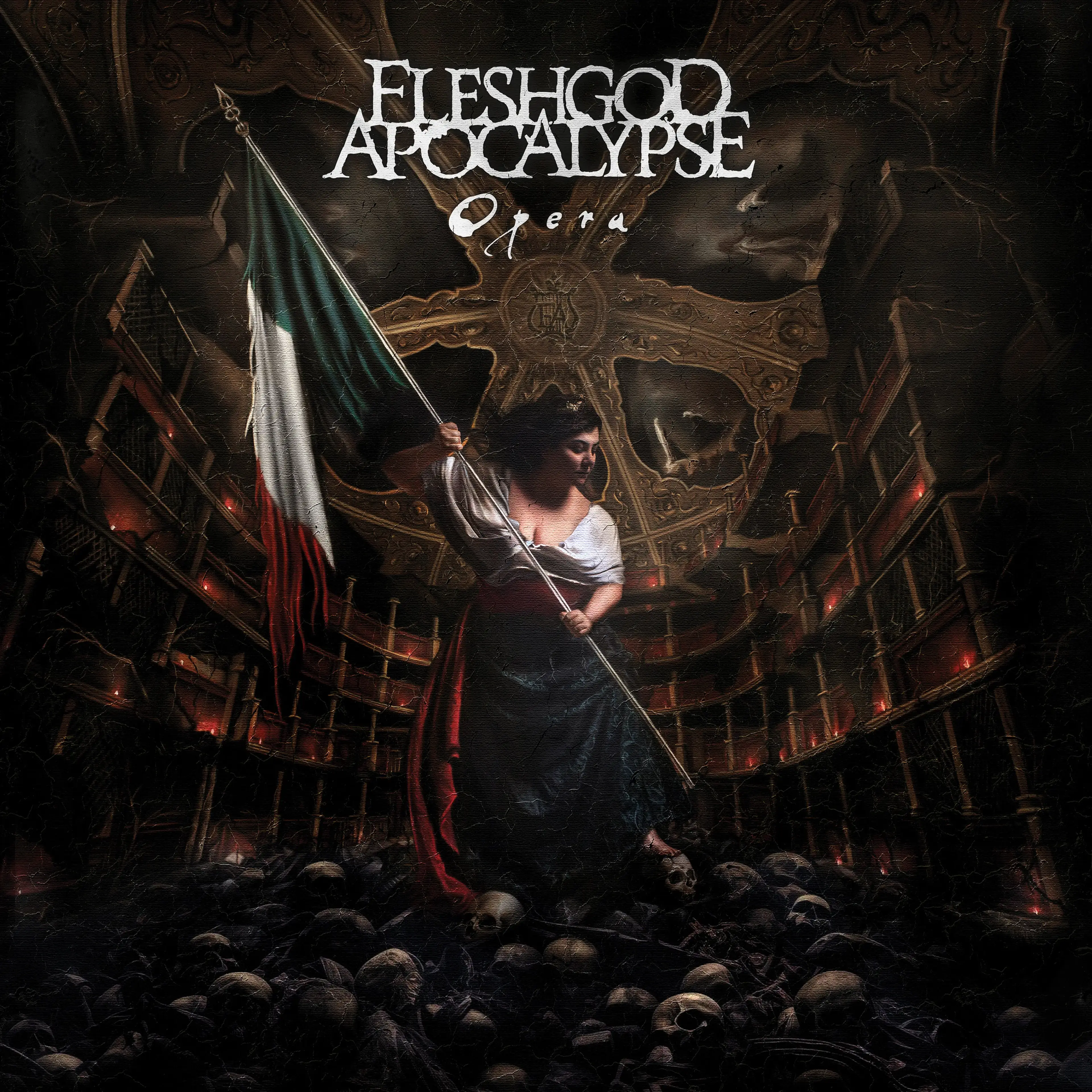 FLESHGOD APOCALYPSE · Opera | RED MARBLED LP (Technical Death Metal Vinyl) · Picture 1