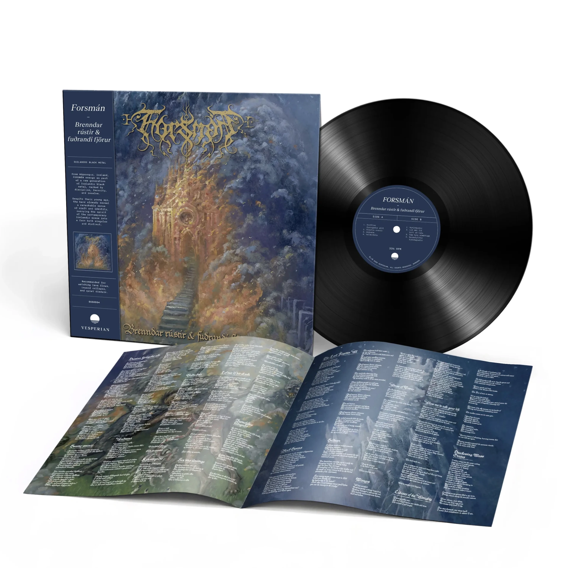 FORSMÁN · Brenndar Rústir og Fuðrandi Fjörur | BLACK LP (Black Metal Vinyl) · Picture 2