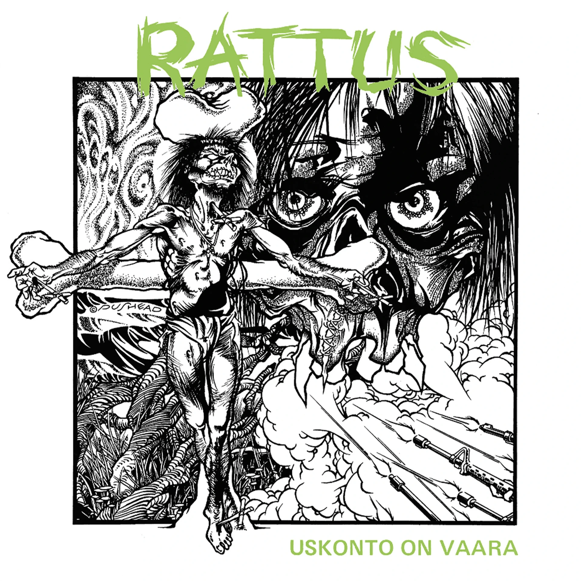 RATTUS · Uskonto on vaara | TRANSPARENT GREEN LP (Hardcore Vinyl) · Picture 1