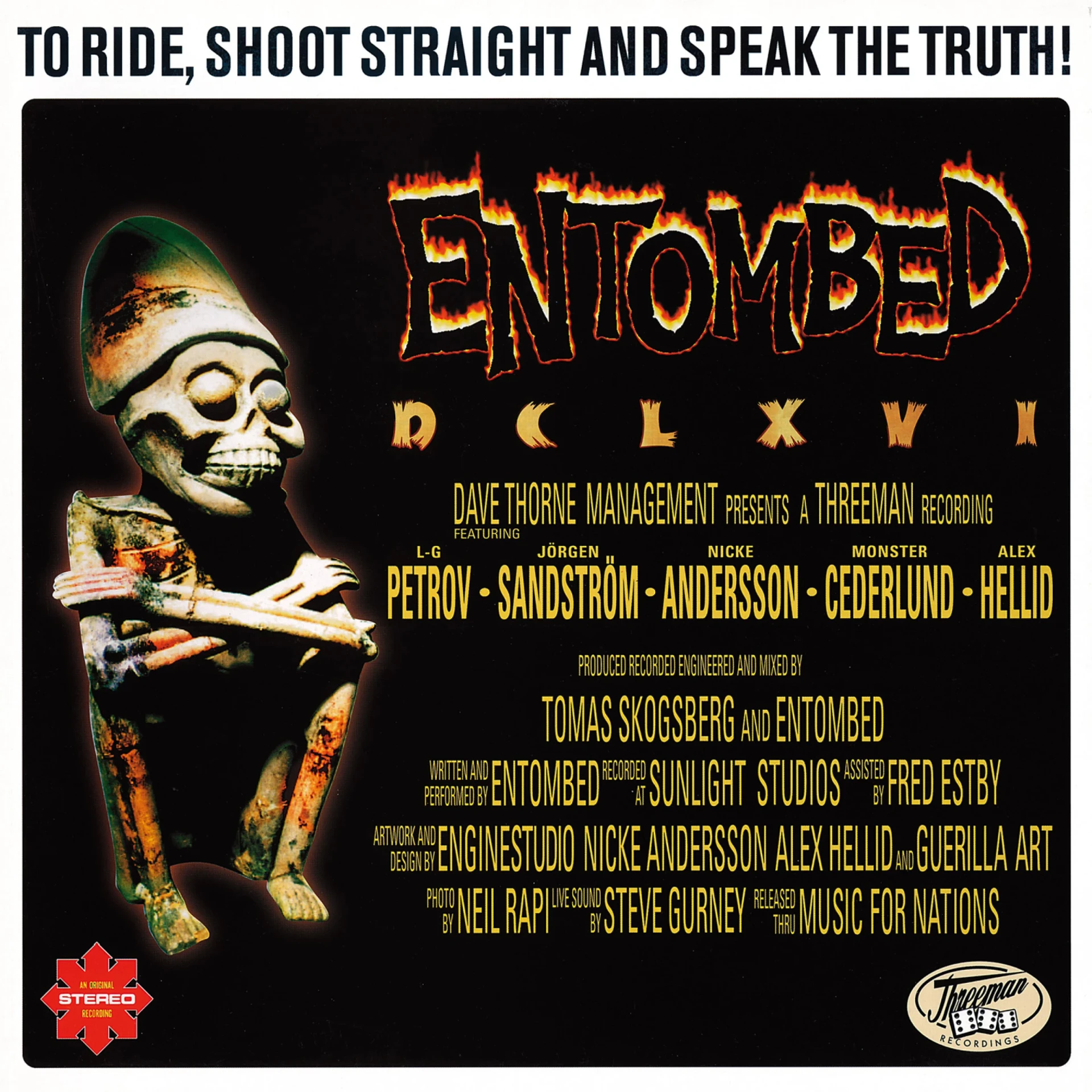 ENTOMBED · To Ride, Shoot Straight And Speak The Truth | BLACK LP (Death Metal Vinyl) · Picture 1