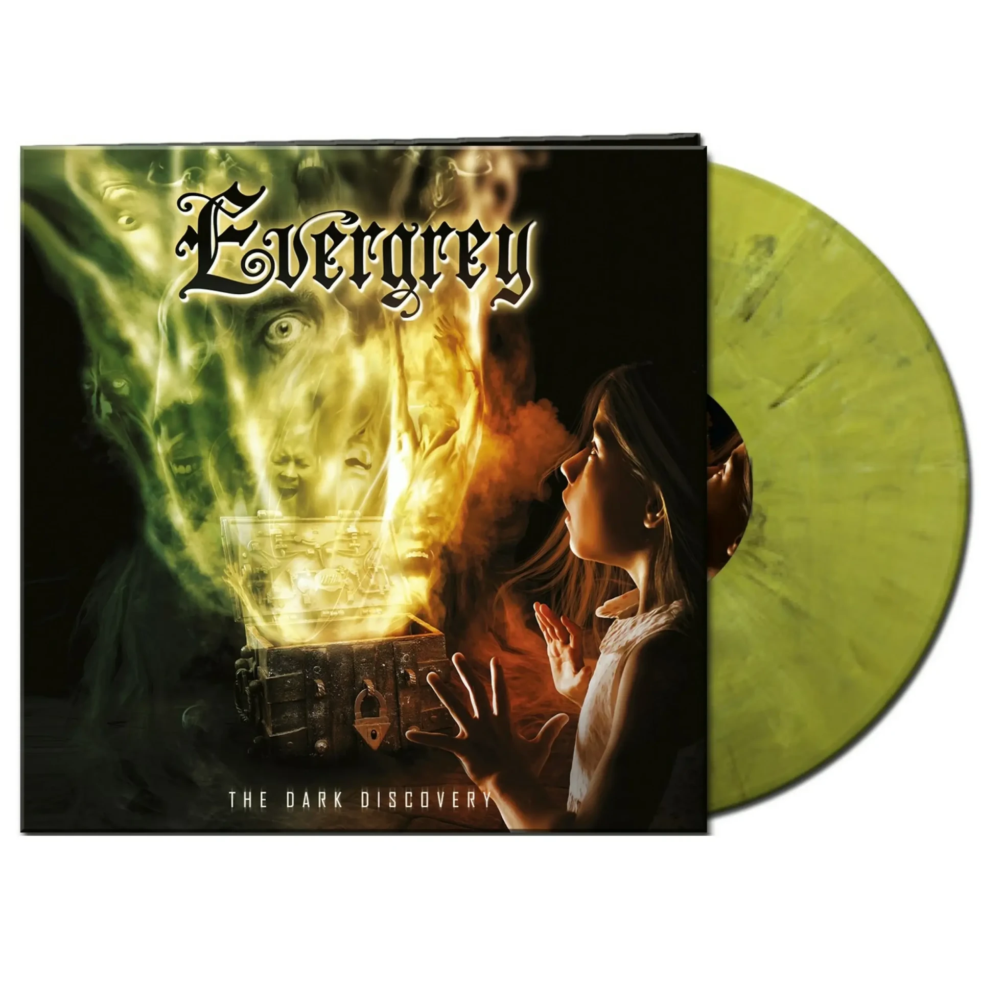 EVERGREY - The Dark Discovery · YELLOW/WHITE/BLACK MARBLED LP (Progressive Metal Vinyl)
