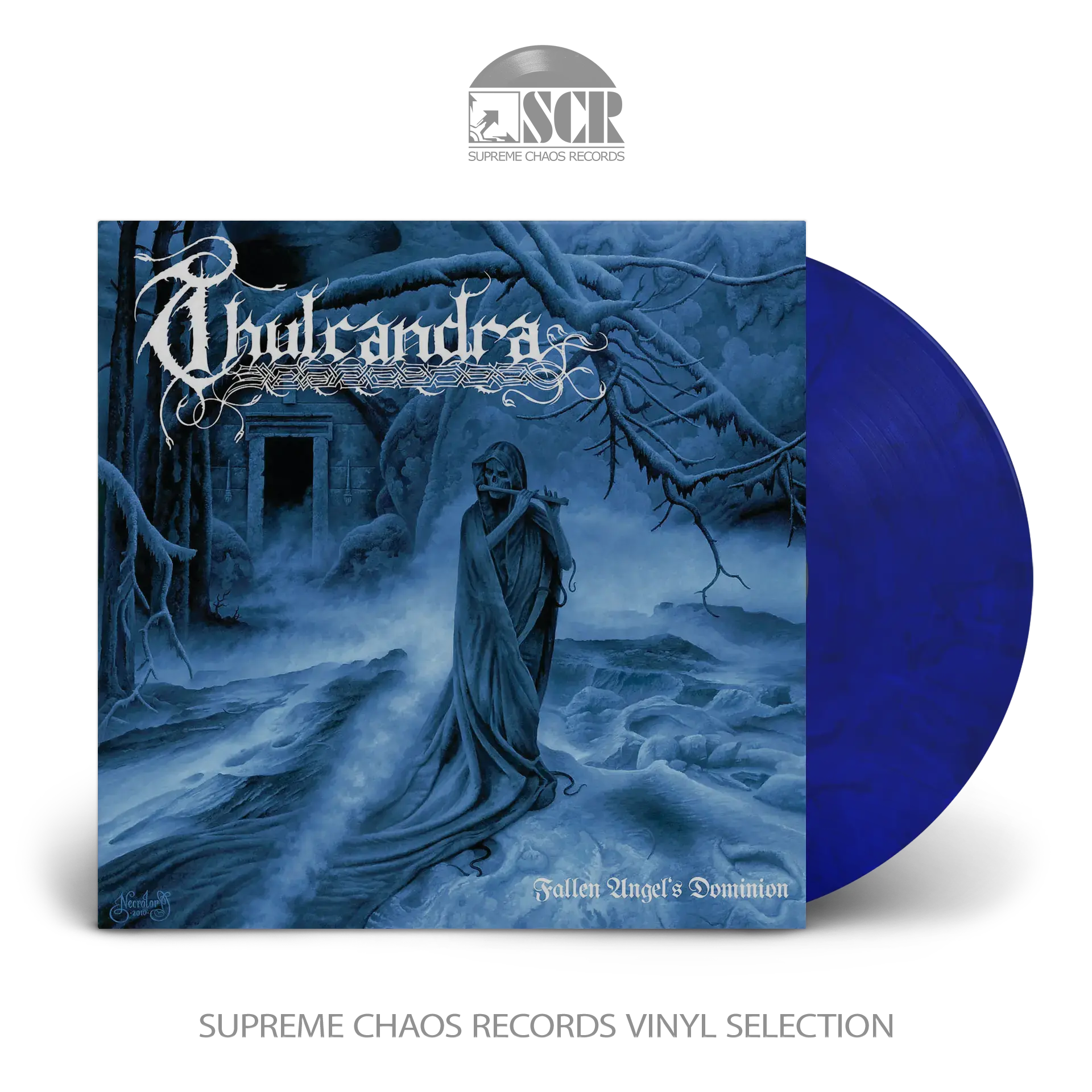 THULCANDRA · Fallen Angel's Dominion | WHITE BLUE BLACK MARBLED LP (Black Metal Vinyl)