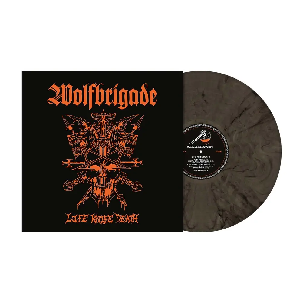 WOLFBRIGADE · Life Knife Death | DARK GREY MARBLED LP (Crust Punk Vinyl)