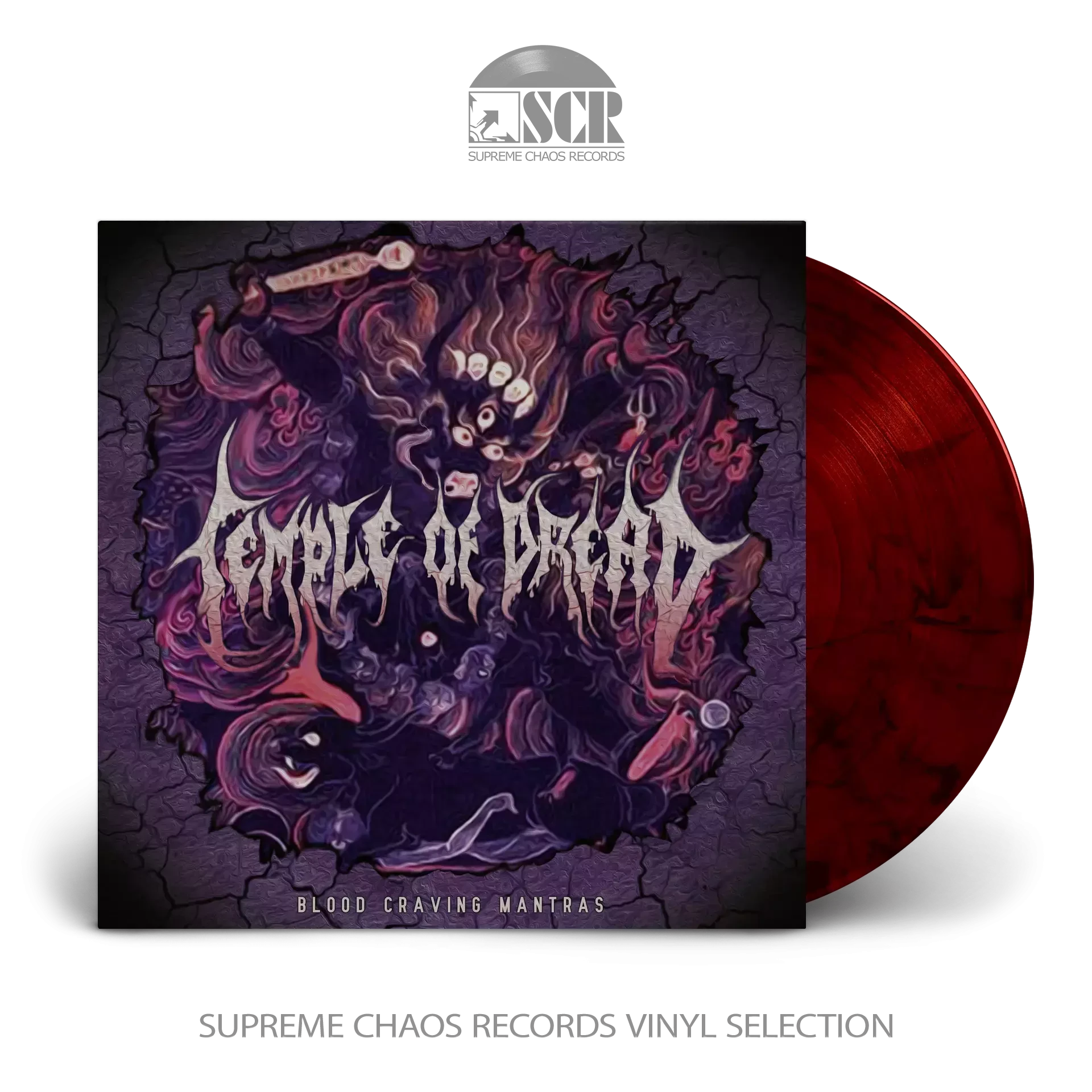 TEMPLE OF DREAD · Blood Craving Mantras | TRANSPARENT RED/BLACK LP (Death Metal Vinyl)