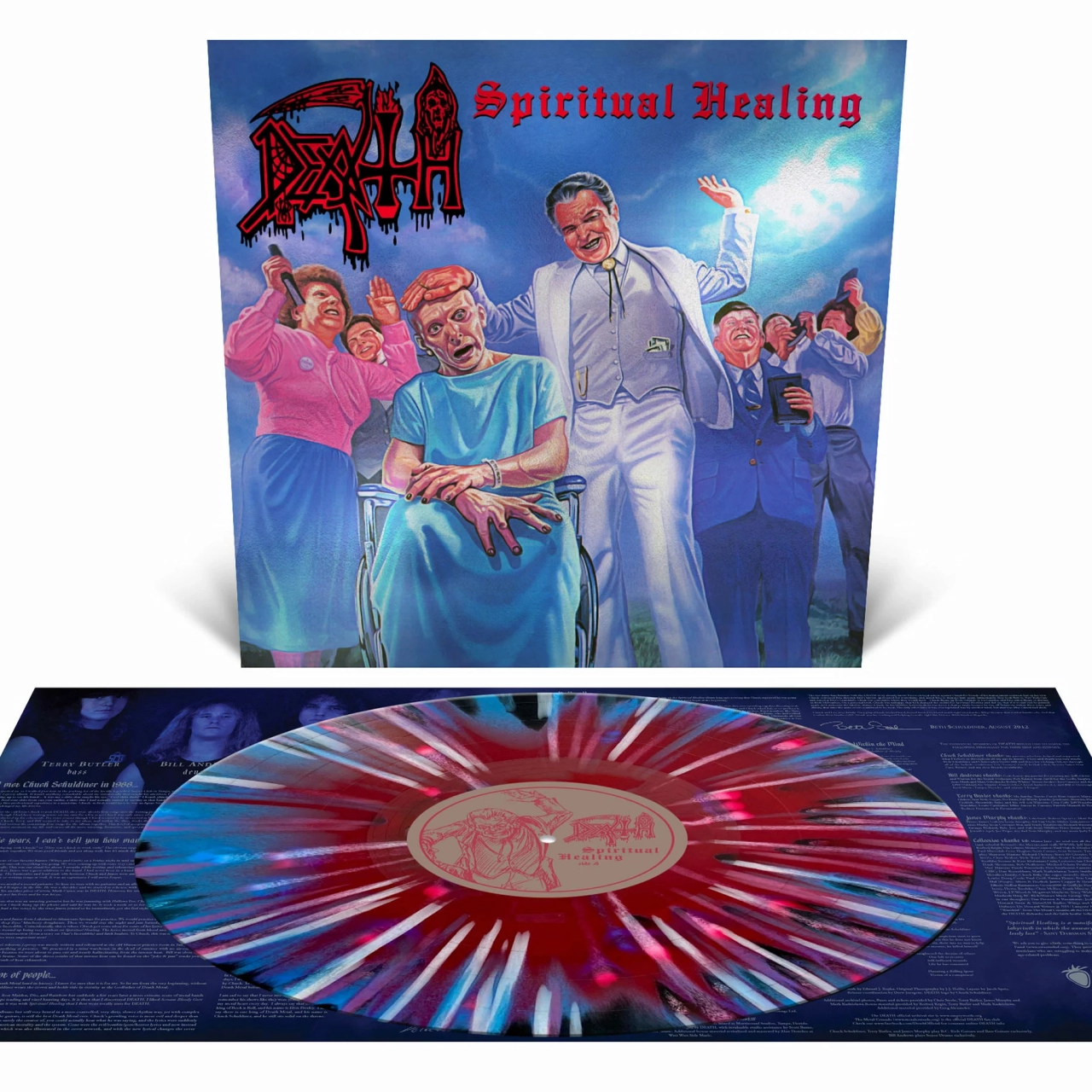 DEATH - Spiritual Healing (Re-Issue) · RED/CYAN/BLACK MERGE SPLATTER LP DEATH - Spiritual Healing (Re-Issue) · RED/CYAN/BLACK MERGE SPLATTER LP (Death Metal Vinyl)