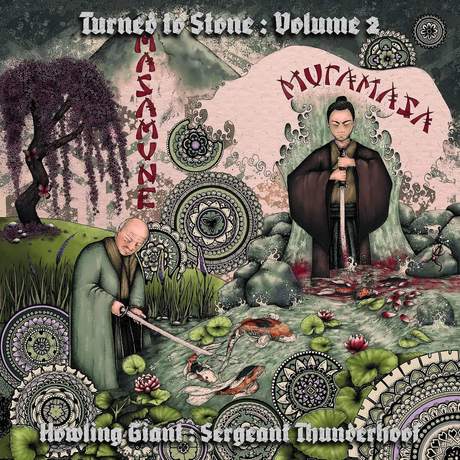 HOWLING GIANT/SERGEANT THUNDERHOOF · Turned To Stone Ch 2: Masamune & Muramasa | BLACK LP (Psychedelic Metal/Doom Metal Vinyl) · Picture 1
